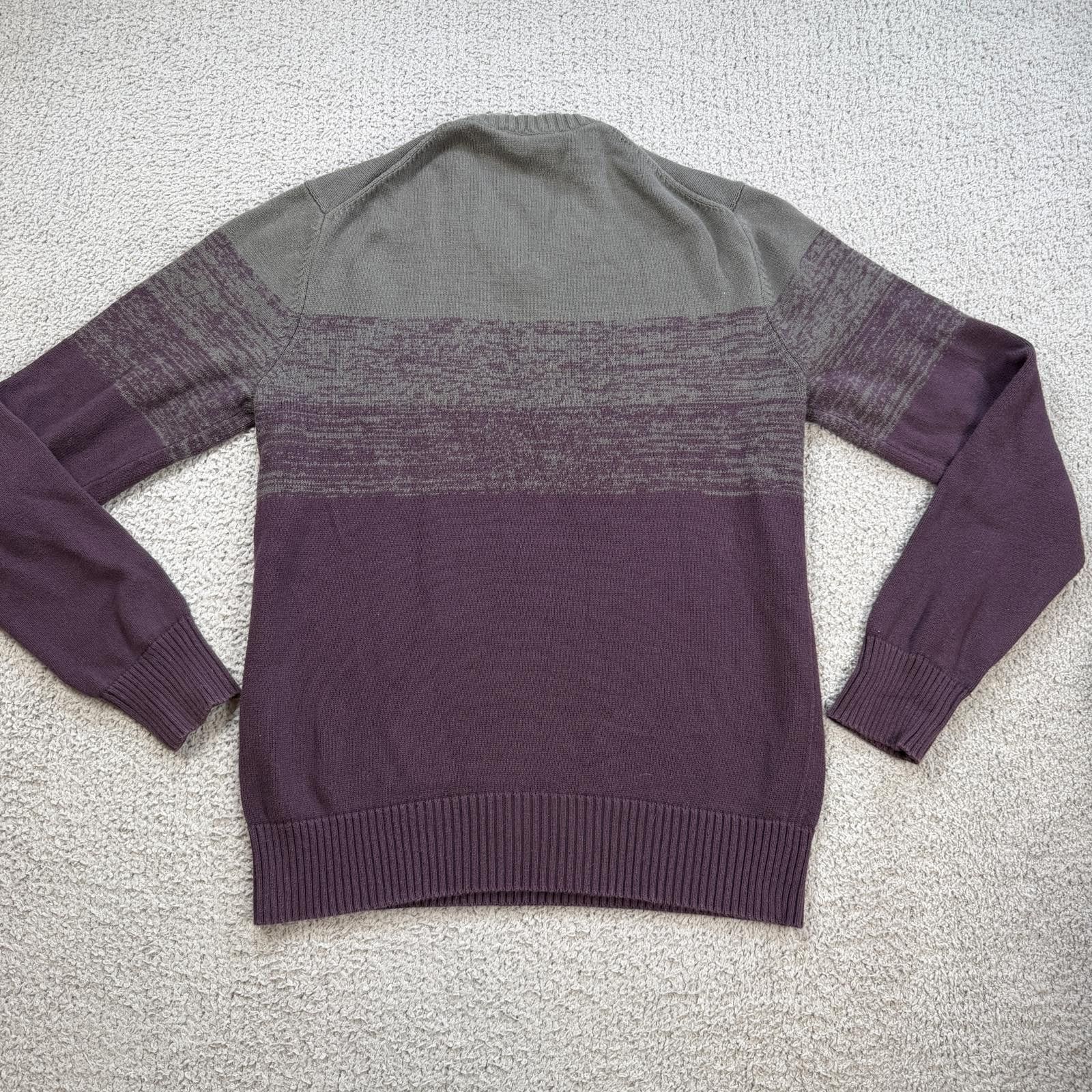 Sean John Sean John Gray Plum Colorblock V-Neck Knit Sweater Mens M Size US M / EU 48-50 / 2 - 2 Thumbnail