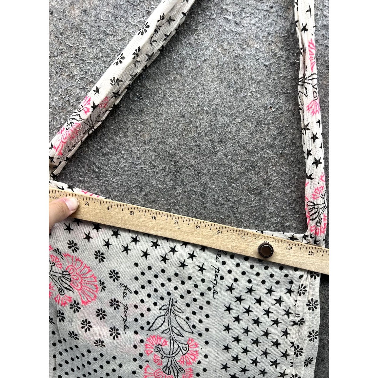 Free People Free People Crossbody Bag Womens Small White Floral Boho Cotton Lightweight Size ONE SIZE - 6 Thumbnail