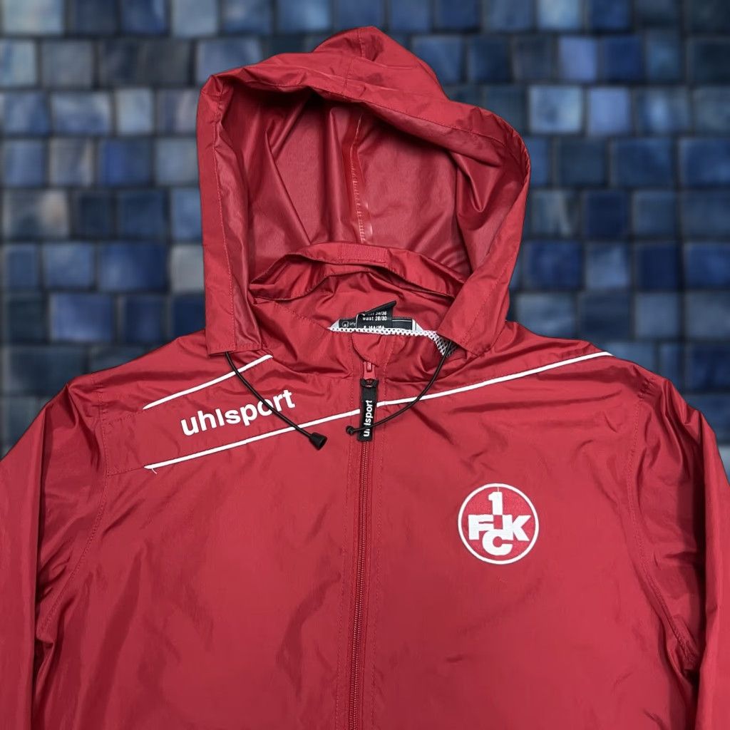 Vintage Uhlsport Rain Jacket Adult S Red Full Zip Windbreaker Jacket Men Regular Hooded Rain Coat Outdoor Fall Winter Weather Size US S / EU 44-46 / 1 - 1 Thumbnail
