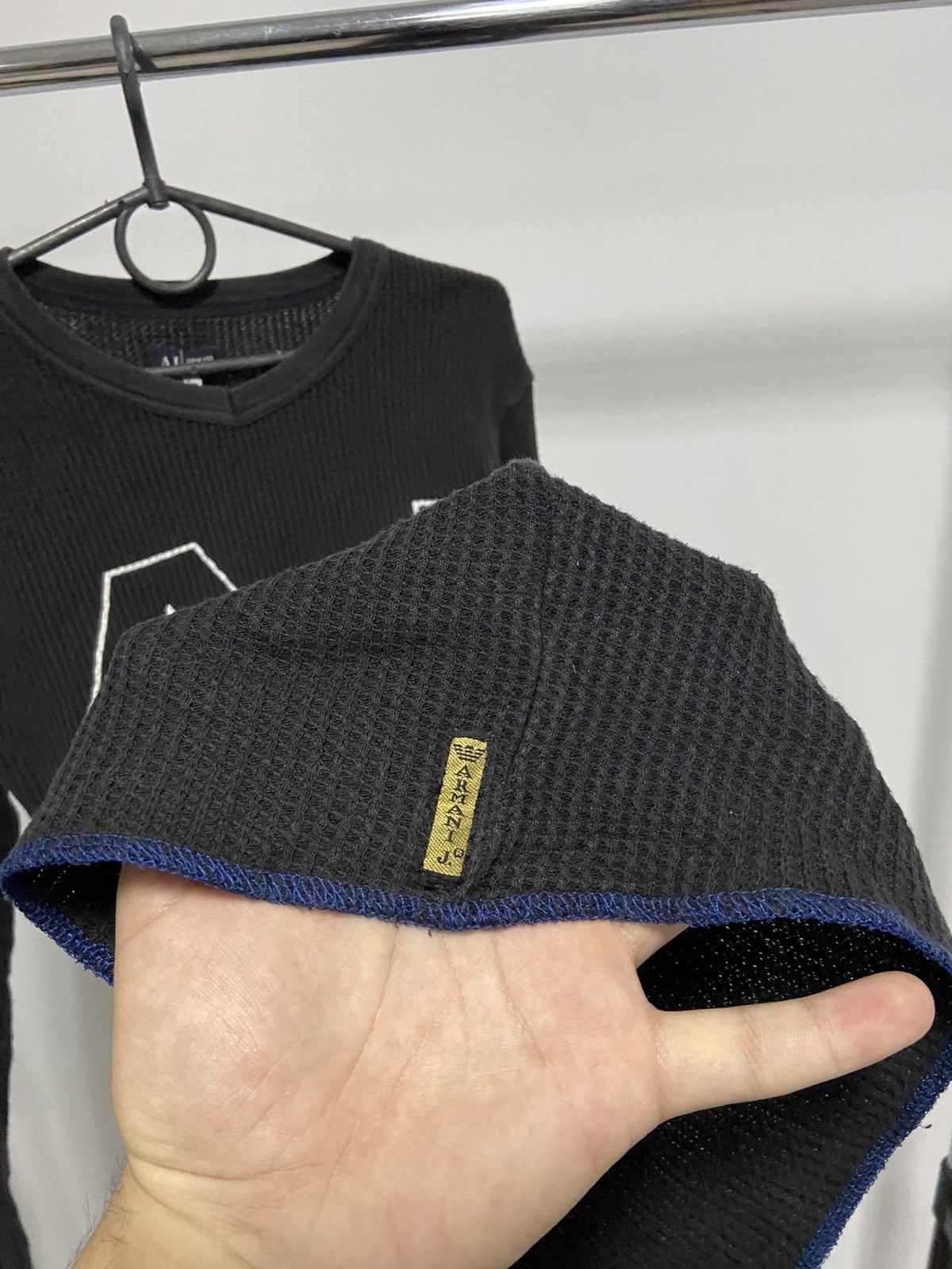 Armani × Vintage Armani jeans AJ Big logo sweater vintage sleeve knitted Size US M / EU 48-50 / 2 - 6 Thumbnail