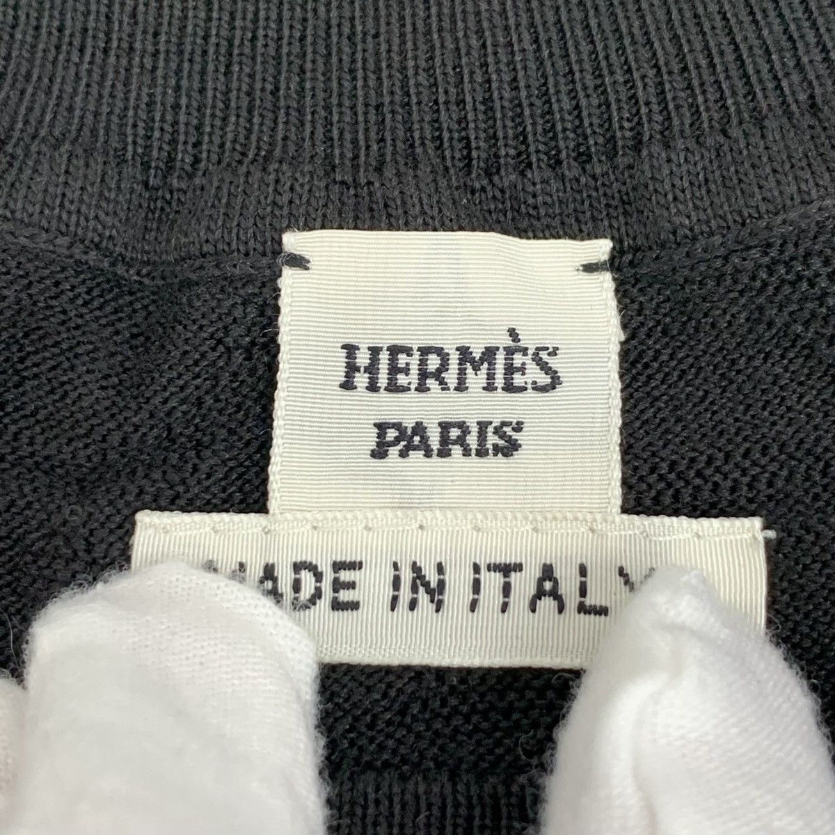 Hermes Hermes Black Pig Nose Jacquard Mulberry Silk Knit Sweater Size XS / US 0-2 / IT 36-38 - 5 Thumbnail