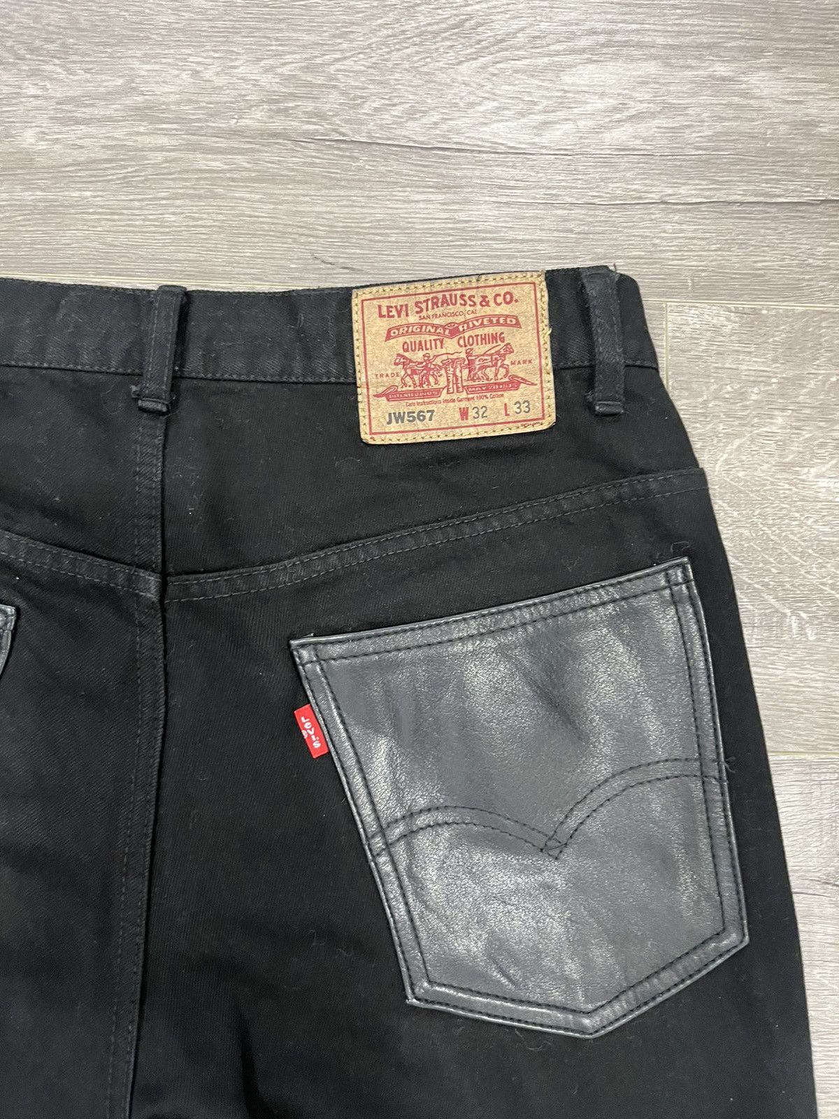 Comme des Garcons × Junya Watanabe Junya Watanabe Black Leather Patch Jeans Size US 32 / EU 48 - 5 Thumbnail