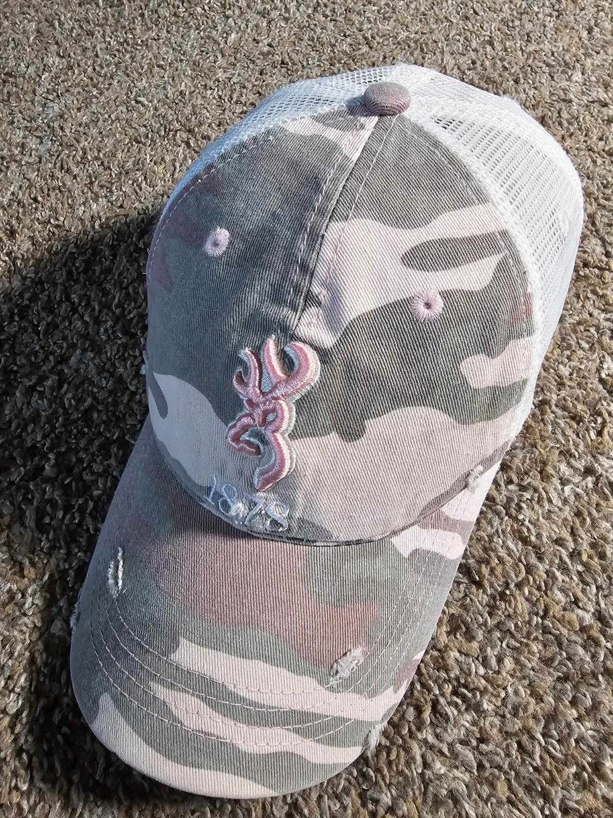Designer Browning Baseball Hat OneSize Pink Camouflage Deer Logo 1878 Size ONE SIZE - 1 Thumbnail