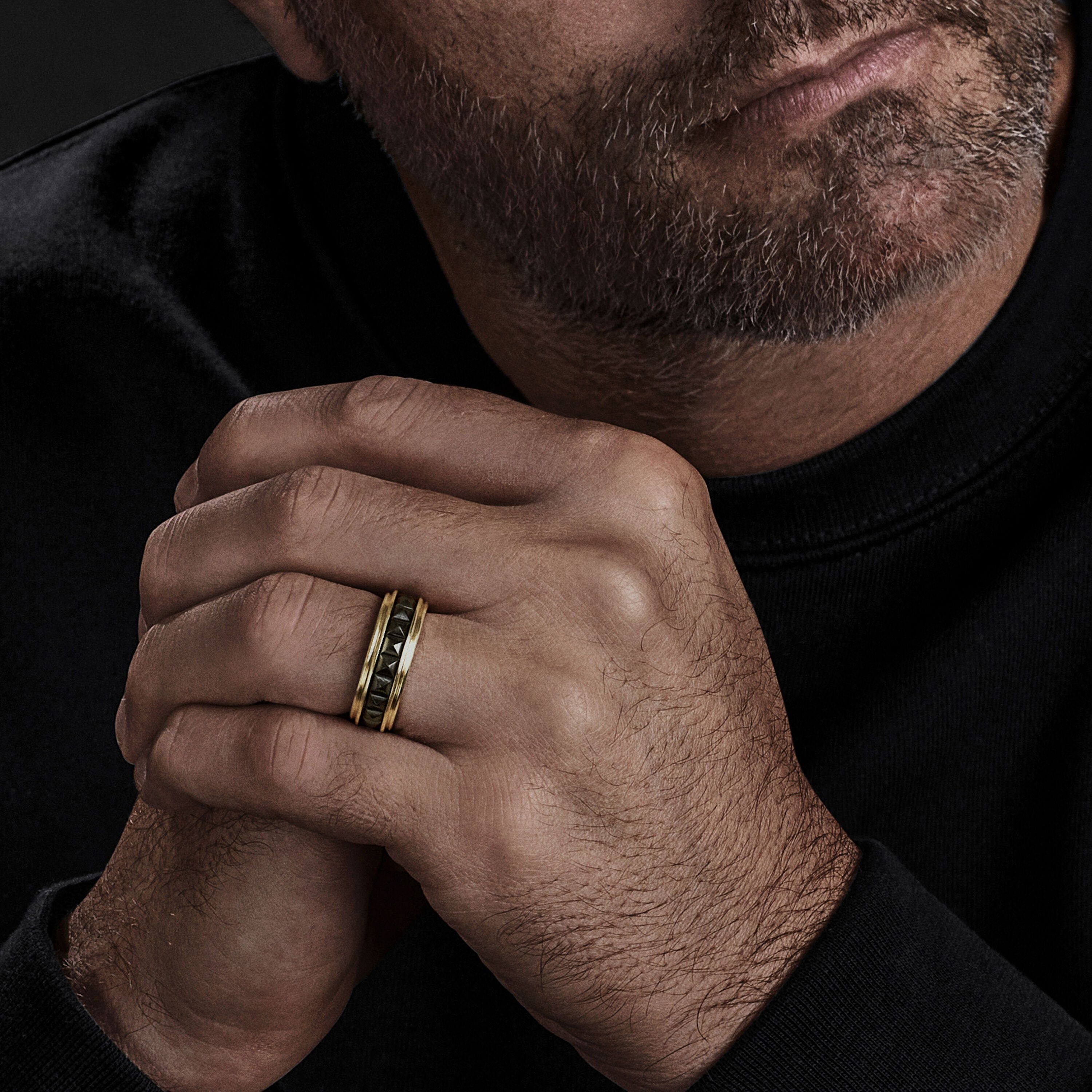 David Yurman o1w1db10526 R25614M/Size 8/ Pyramid Band Ring in Black Size ONE SIZE - 3 Thumbnail