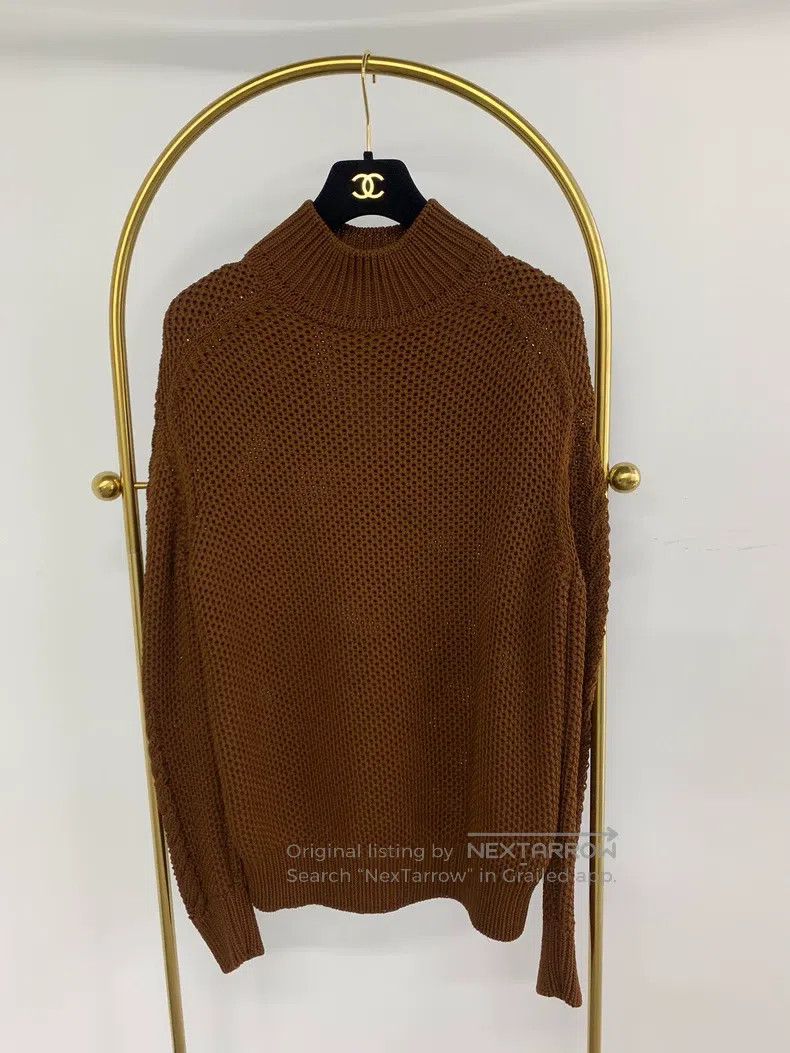Hermes Hermes Brown high-neck chunky knitted sweater Size XS / US 0-2 / IT 36-38 - 1 Thumbnail