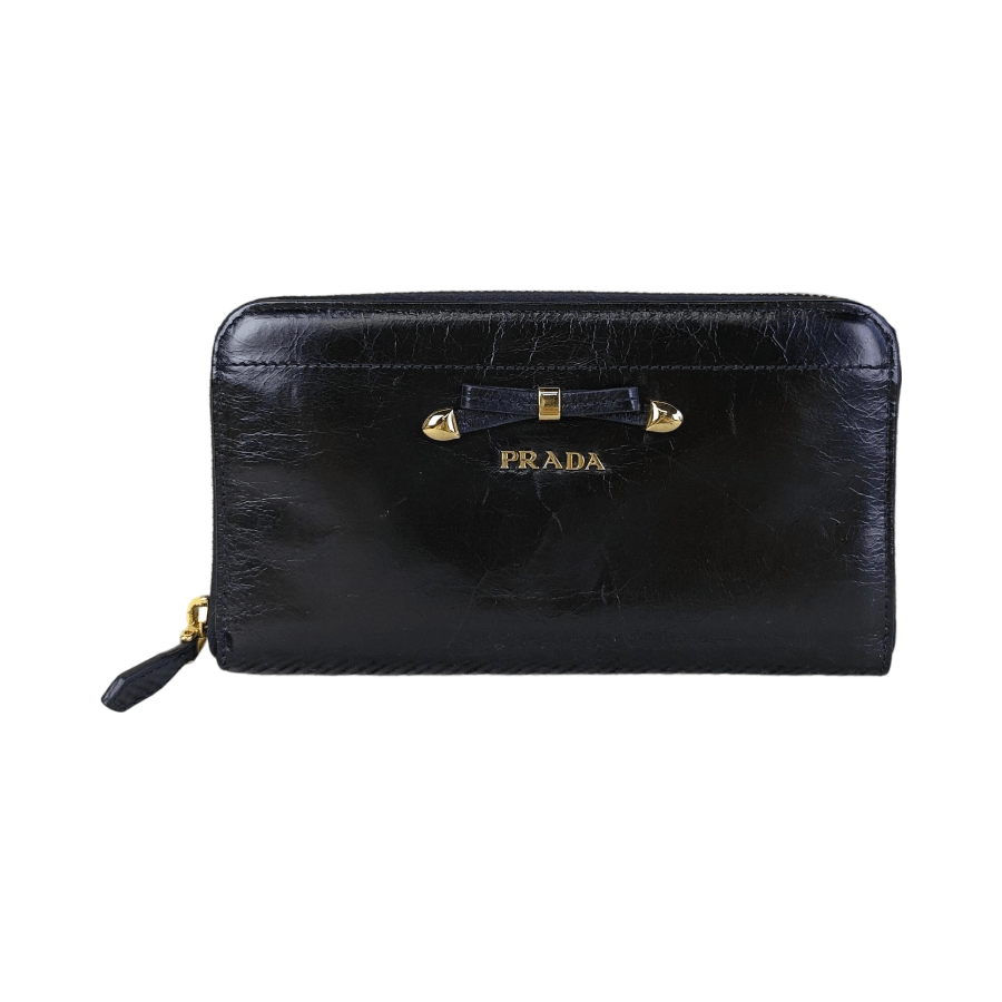 Prada Prada Black Bow Leather Wallet Size ONE SIZE - 1 Thumbnail