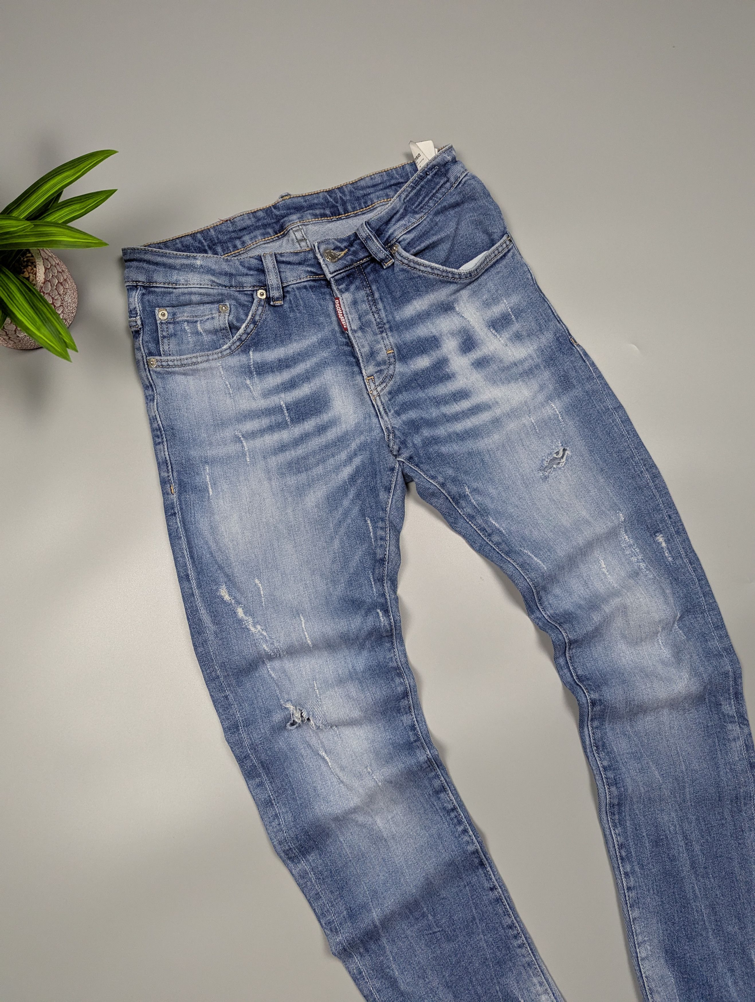 Dsquared2 DSQUARED2 Authentic Skinny Light Blue Distressed Jeans Size US 30 / EU 46 - 3 Thumbnail