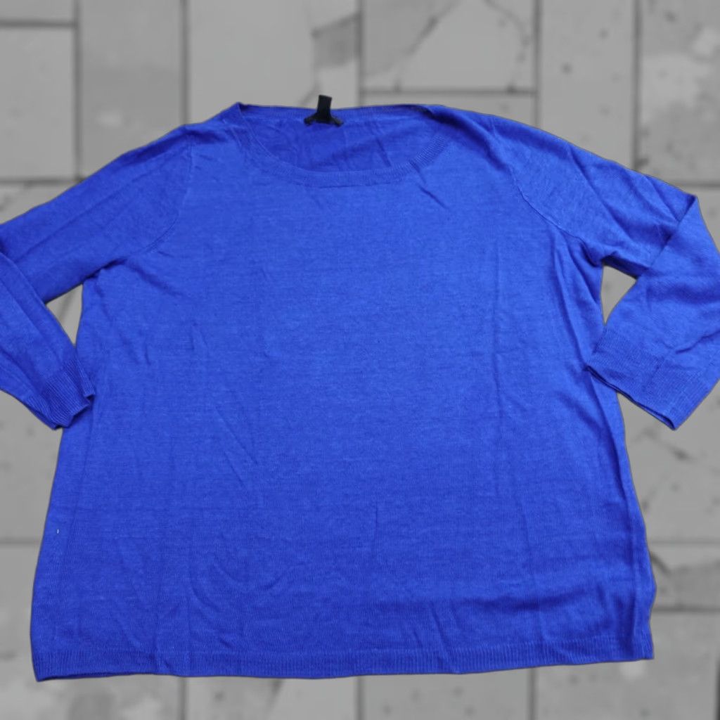 J.Crew J.CREW Womens Sweater XS Blue 100% Linen Relaxed Dolman Pullover Crew Neck 1090 Size XS / US 0-2 / IT 36-38 - 1 Thumbnail