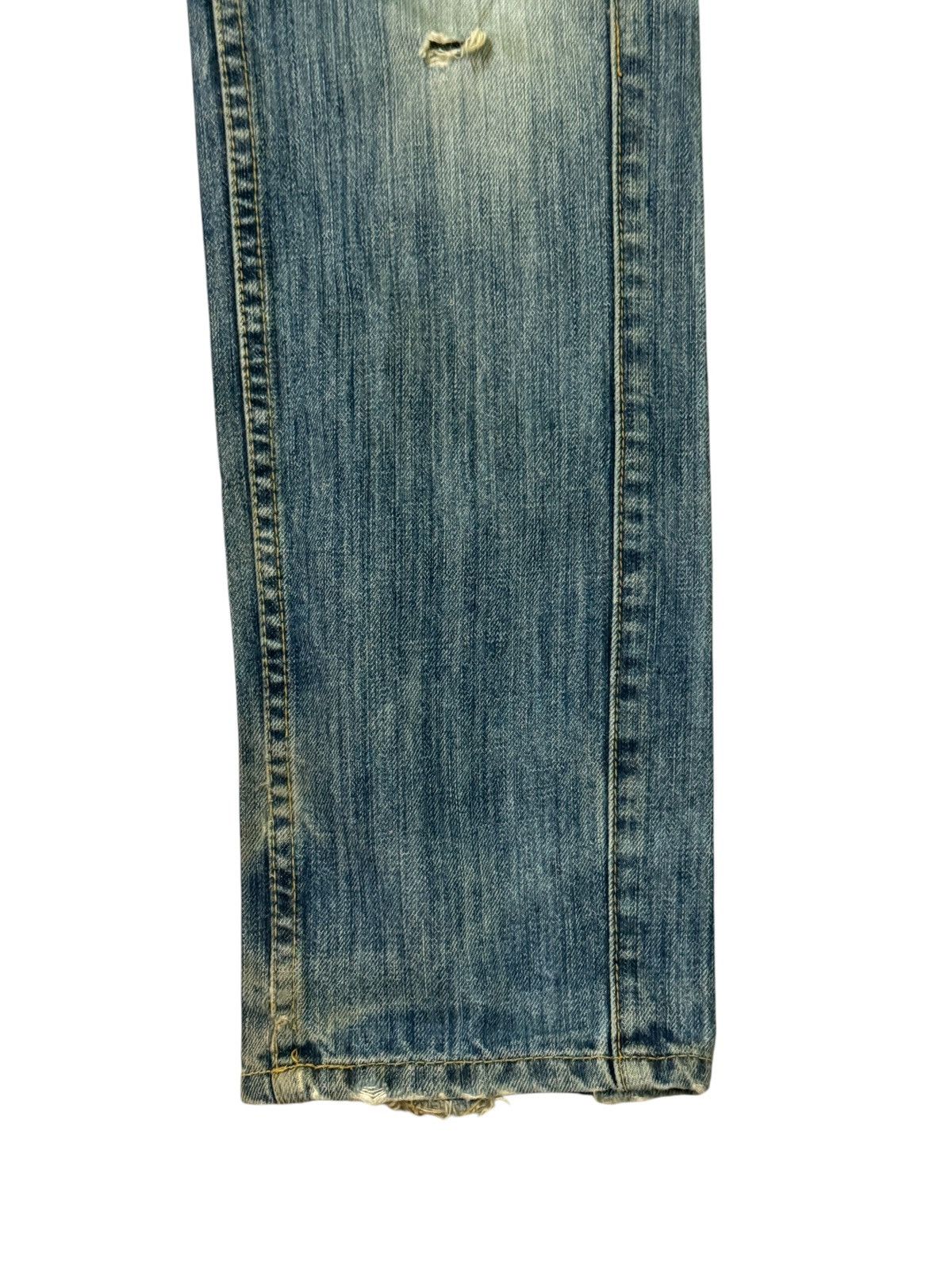 Hysteric Glamour × Japanese Brand LUCKY STORE DOUBLE WAIST JUNYAWATANBE STYLE DISTRESSED DENIM Size US 30 / EU 46 - 10 Thumbnail