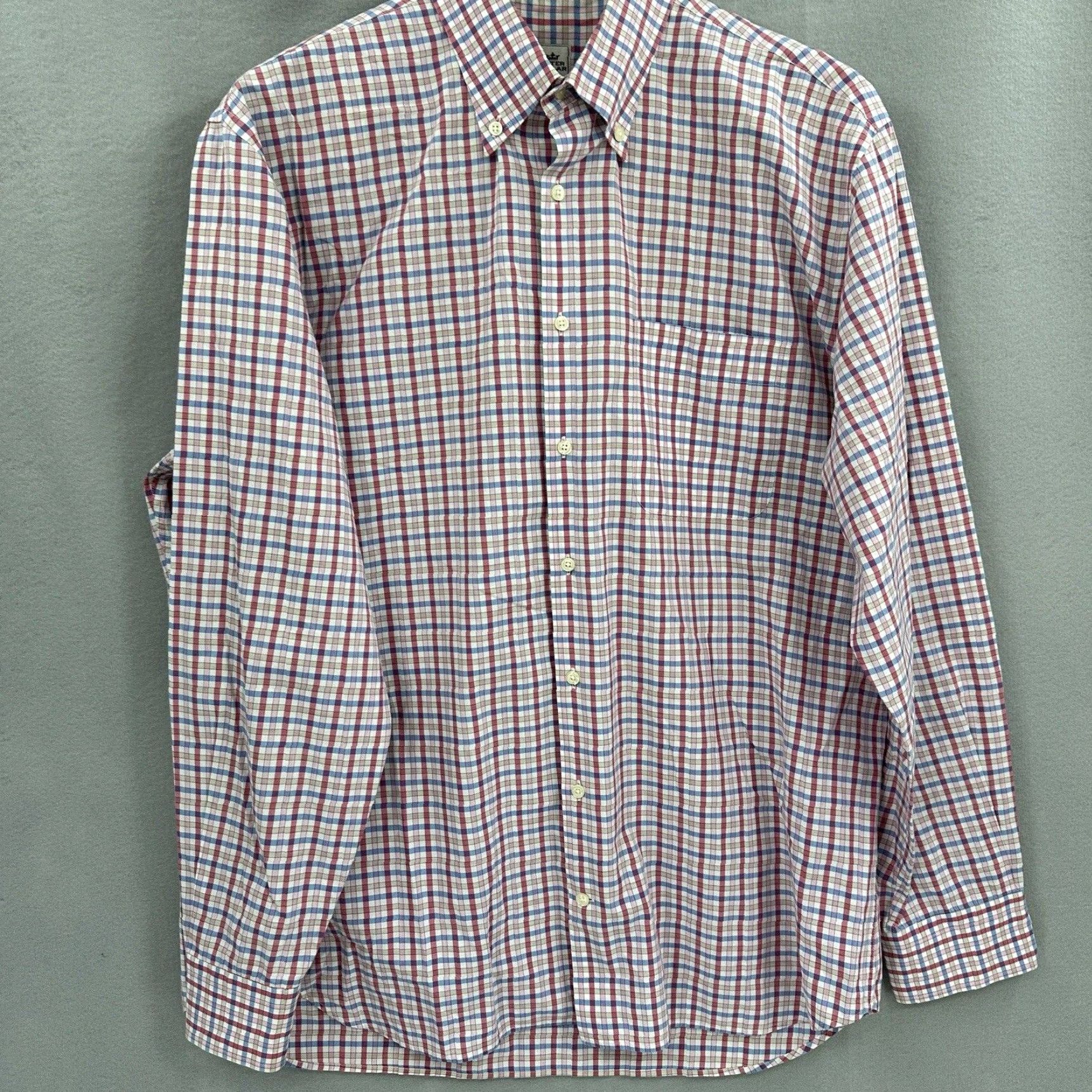 Peter Millar Peter Millar Shirt Mens Large Windowpane Check Button Front Long Preppy Dad Size US L / EU 52-54 / 3 - 4 Thumbnail