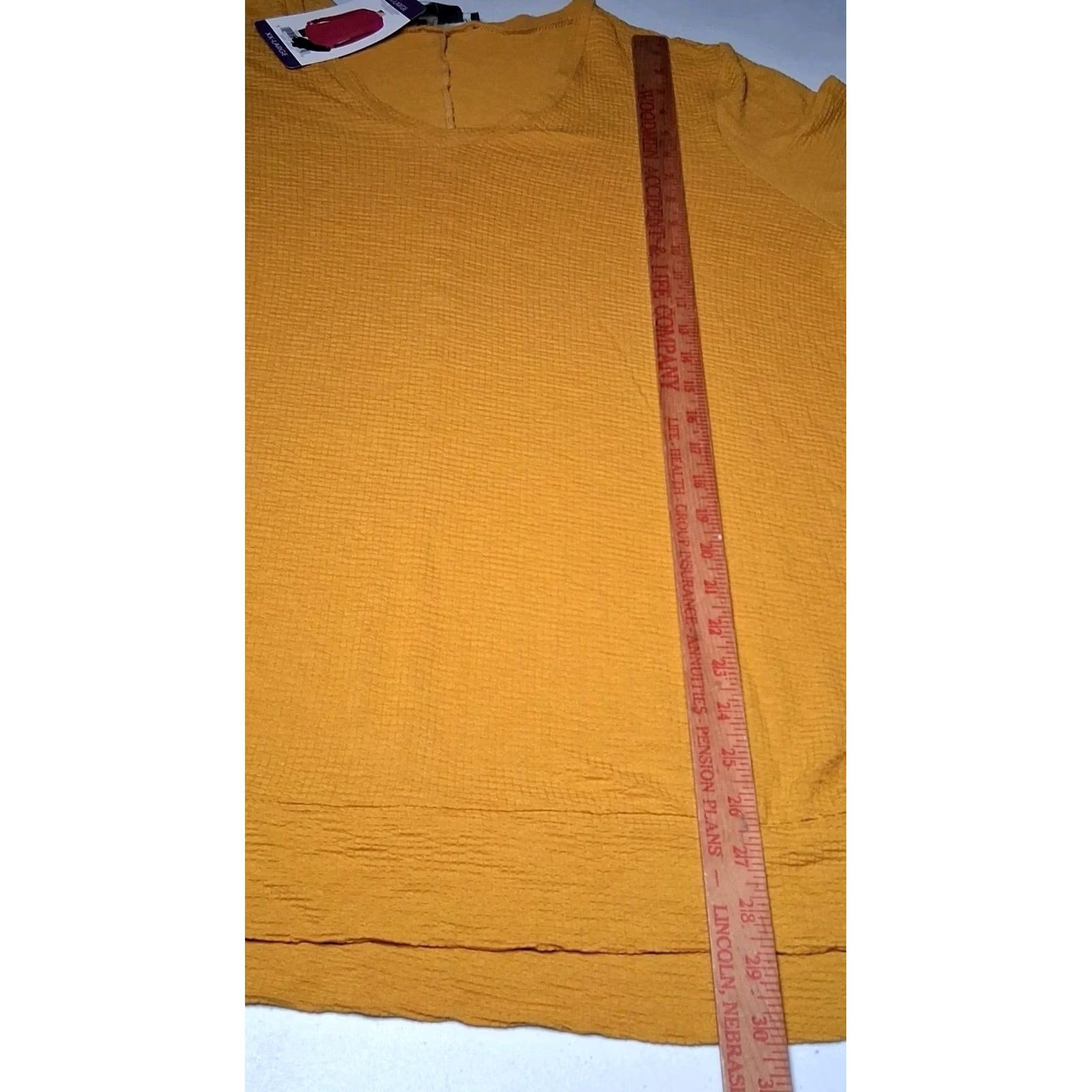 Adrianna Papell VINTAGE Adiranna Papell Tunic Shirt Women Plus Size 2XL Goldenrod Long Sleeve Stretch Size XXL / US 16-18 / IT 52-54 - 6 Thumbnail