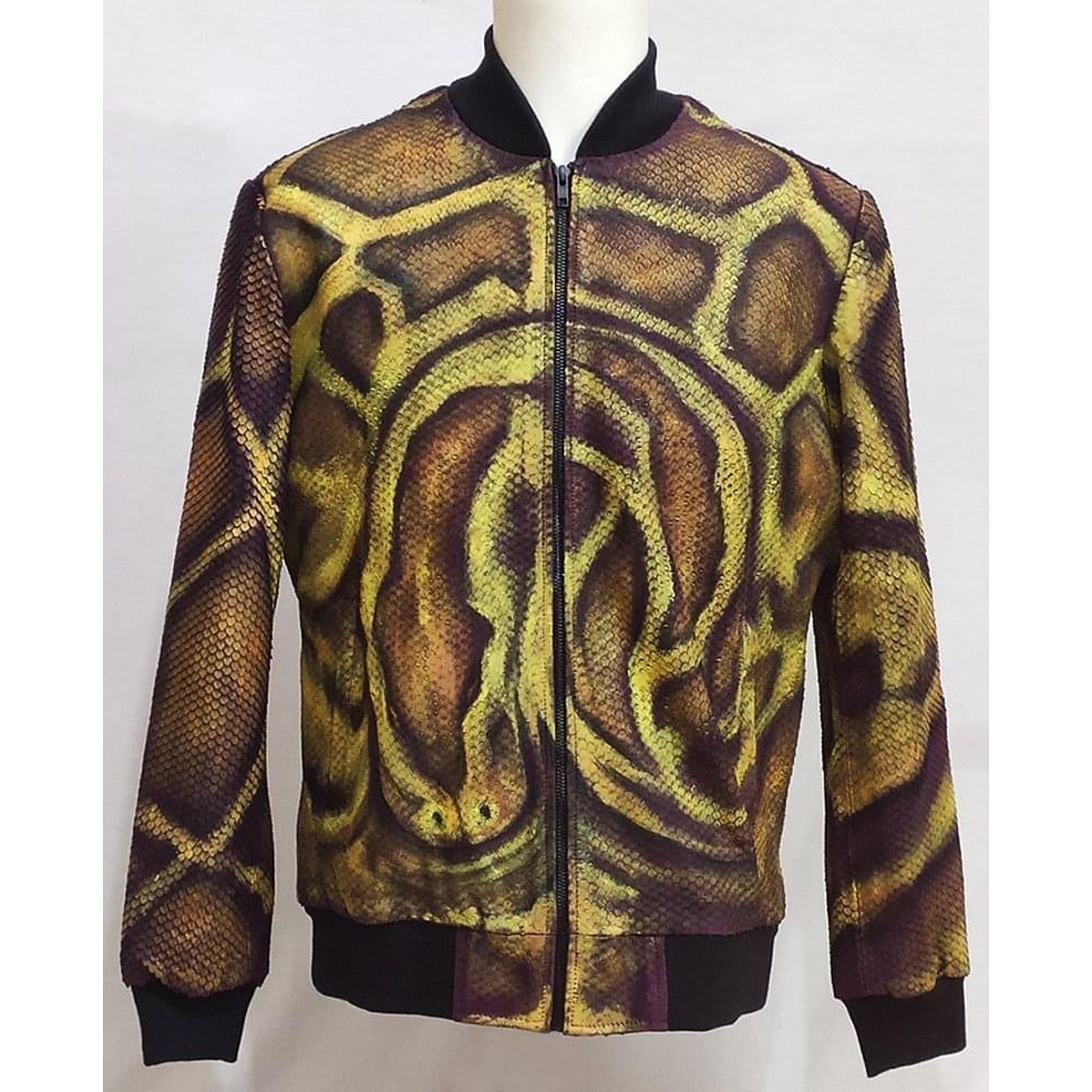 & Other Stories Jaden Hand-Painted Embossed Snake Leather Jacket Size US L / EU 52-54 / 3 - 7 Thumbnail