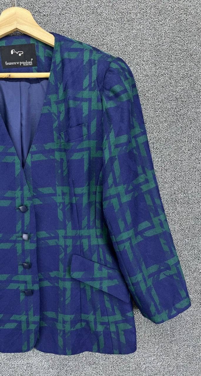 Paoloni Vintage Franca v. Paoloni Shadow Plaids Blazer Coat Jacket Size M / US 6-8 / IT 42-44 - 4 Thumbnail