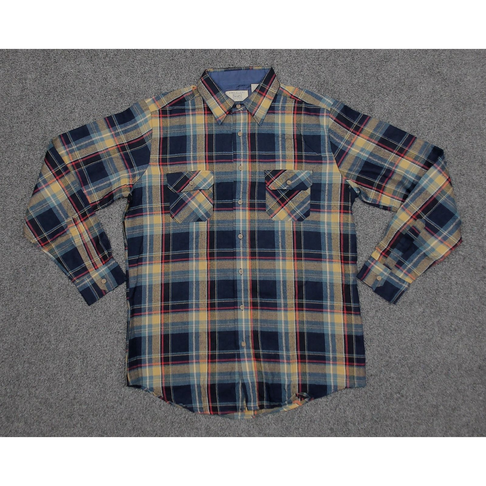 Sears Vintage 70s Sears Boxy Plaid Acrylic Shacket L Tall Size US L / EU 52-54 / 3 - 3 Thumbnail