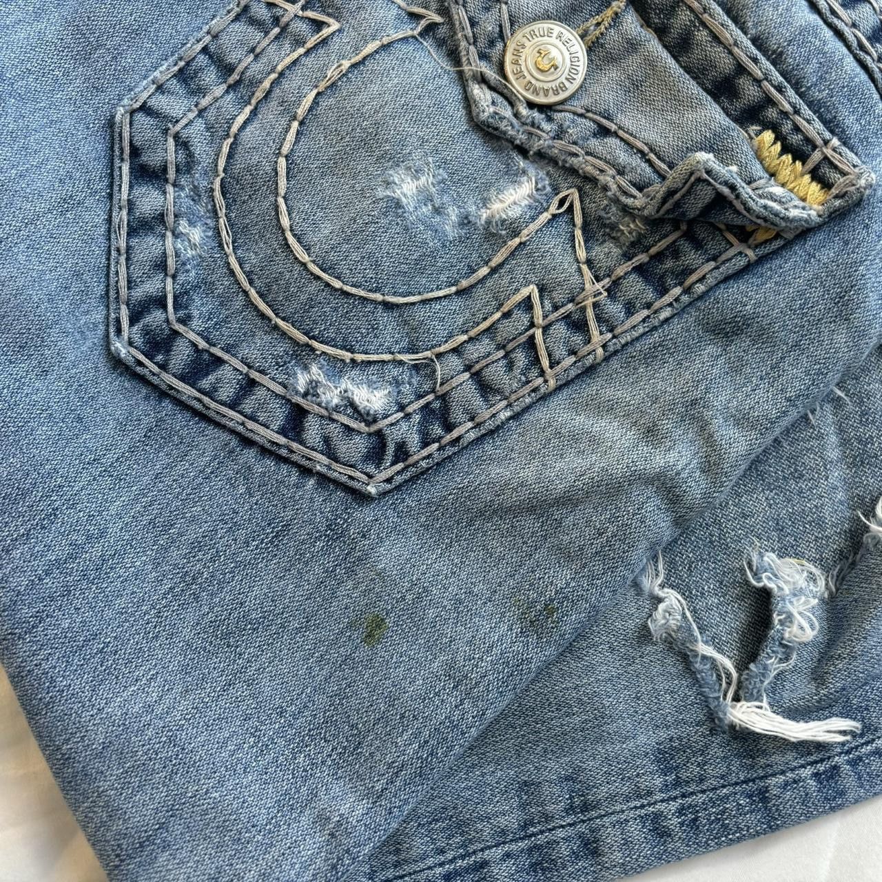 True Religion True Religion Relaxed Straight Denim Ripped Jeans Size US 31 - 4 Thumbnail