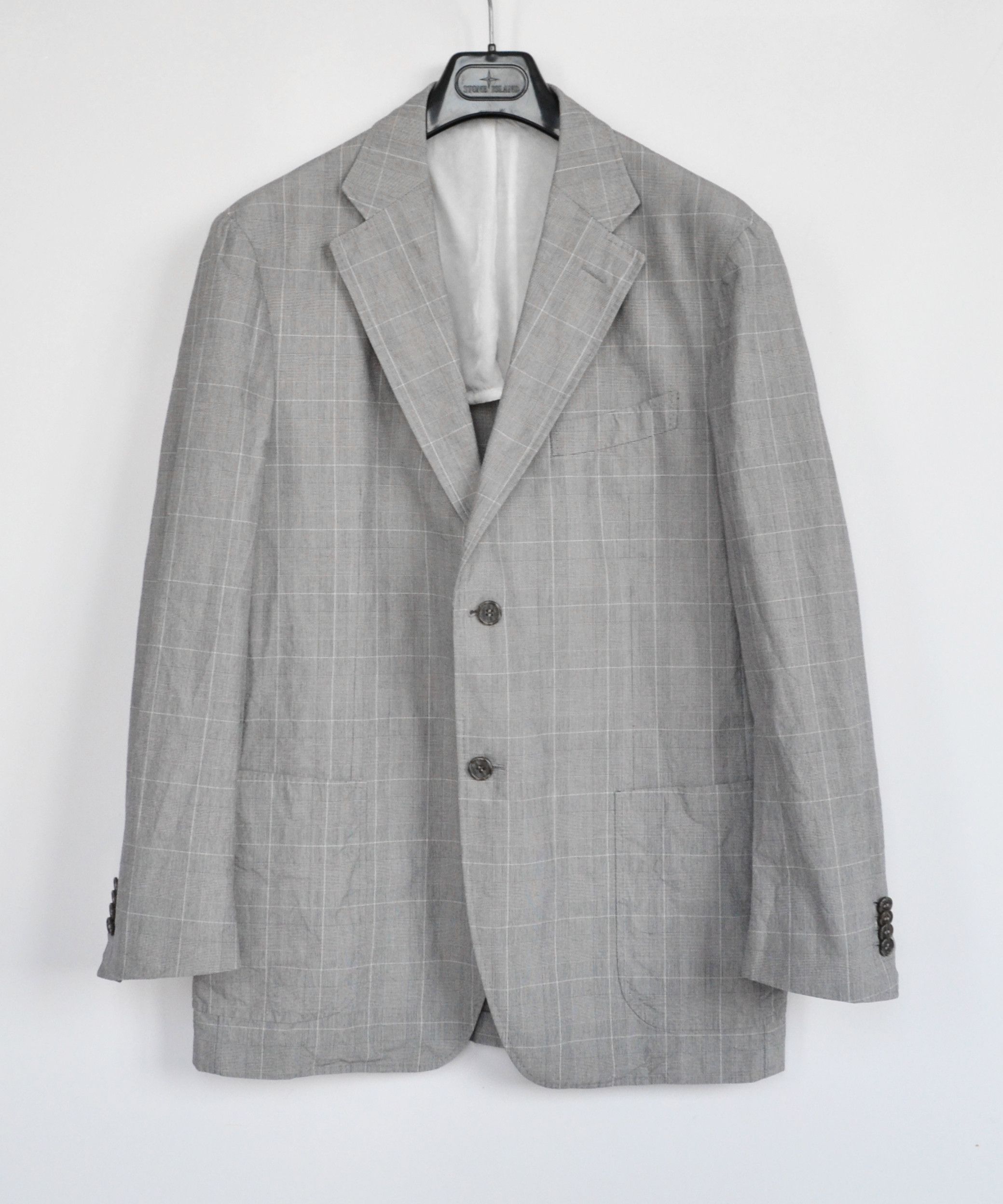 Suitsupply 🔴 SUITSUPPLY Blazer Jacket Suit Grey White Check Cotton Size 46R - 2 Thumbnail