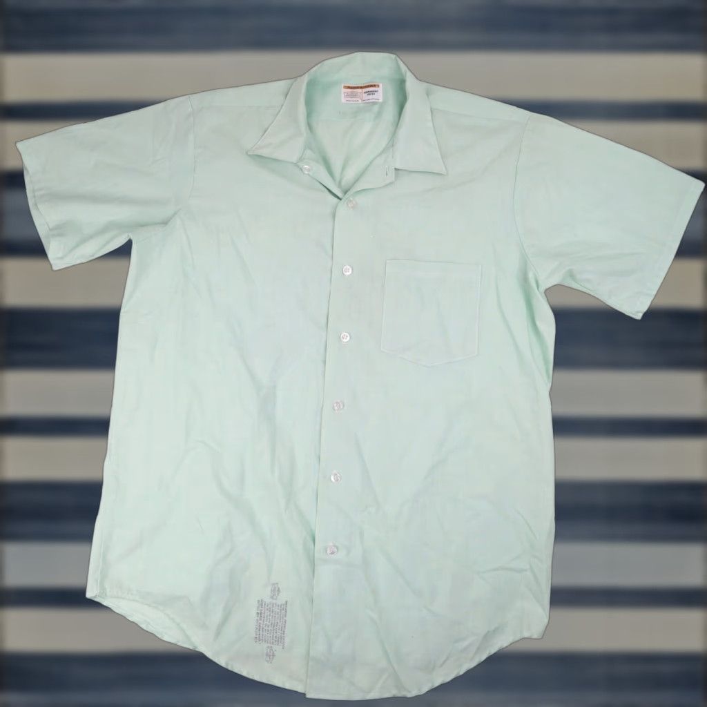 Vintage VINTAGE Perma-Neat Shirt Mens Large Short Sleeve Green 9/10 Casual Button Up Size US L / EU 52-54 / 3 - 1 Thumbnail