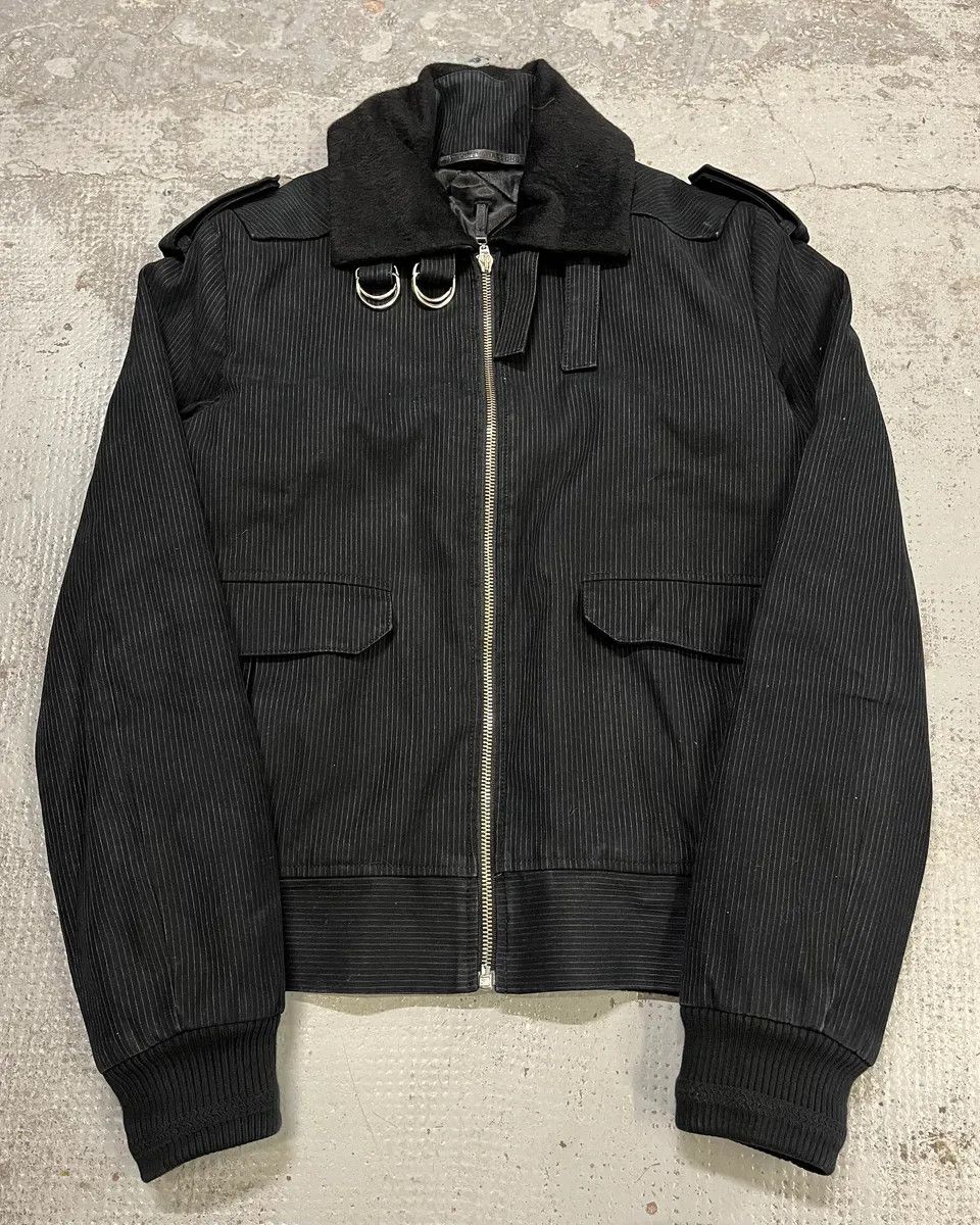 Kris Van Assche FW2010 Kris Van Assche Black Stripped Bomber Jacket Size US S / EU 44-46 / 1 - 1 Thumbnail