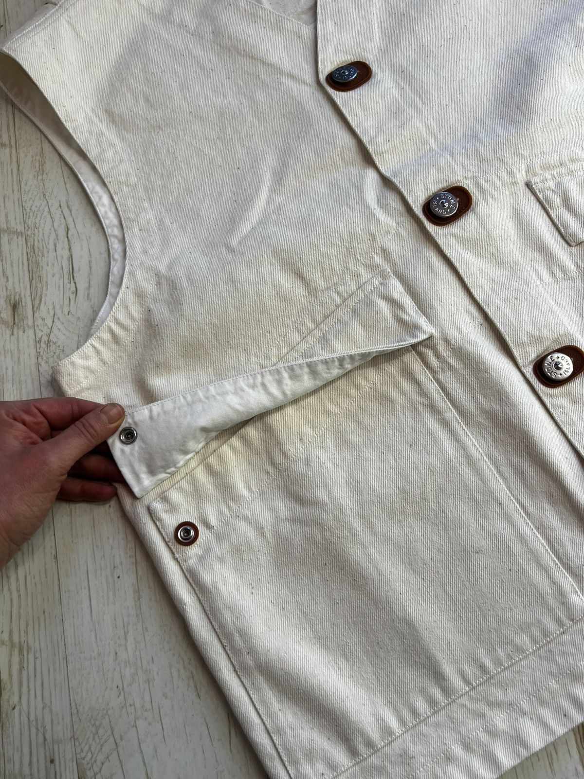 Stone Island Stone Island S.I. Raw Denim Vest XL Natural Cotton Gabardine Size US XL / EU 56 / 4 - 7 Thumbnail