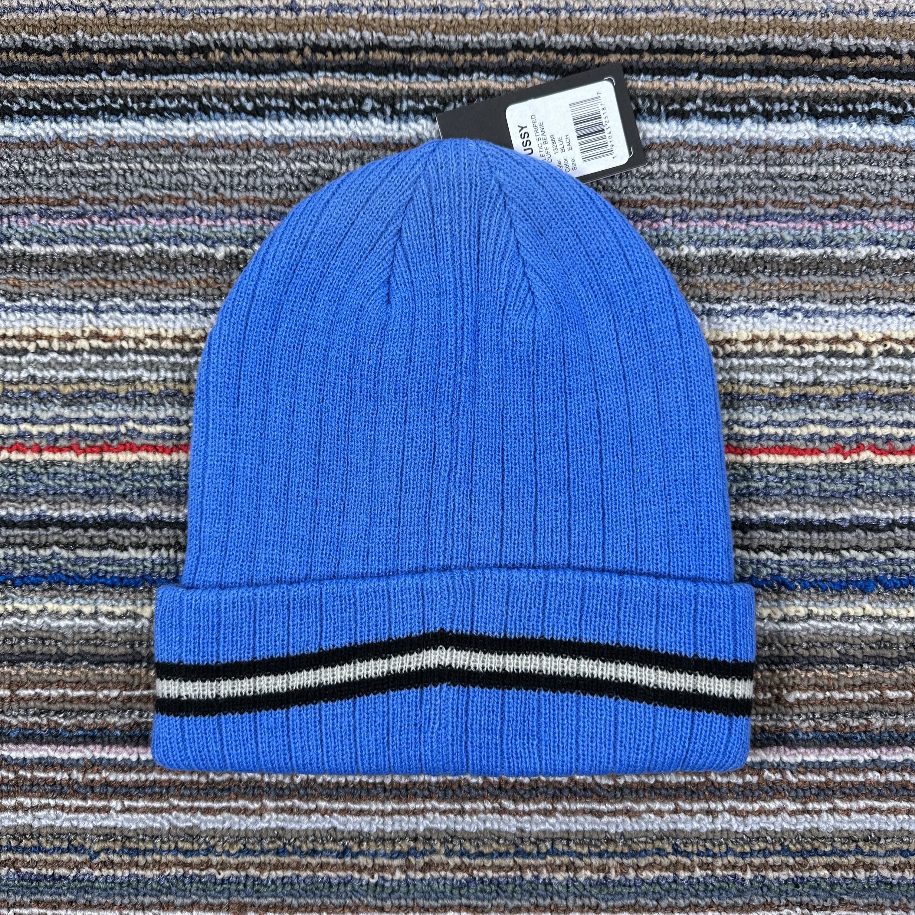 Stussy STUSSY STRIPED CUFF BEANIE HAT / BLUE Size ONE SIZE - 3 Thumbnail