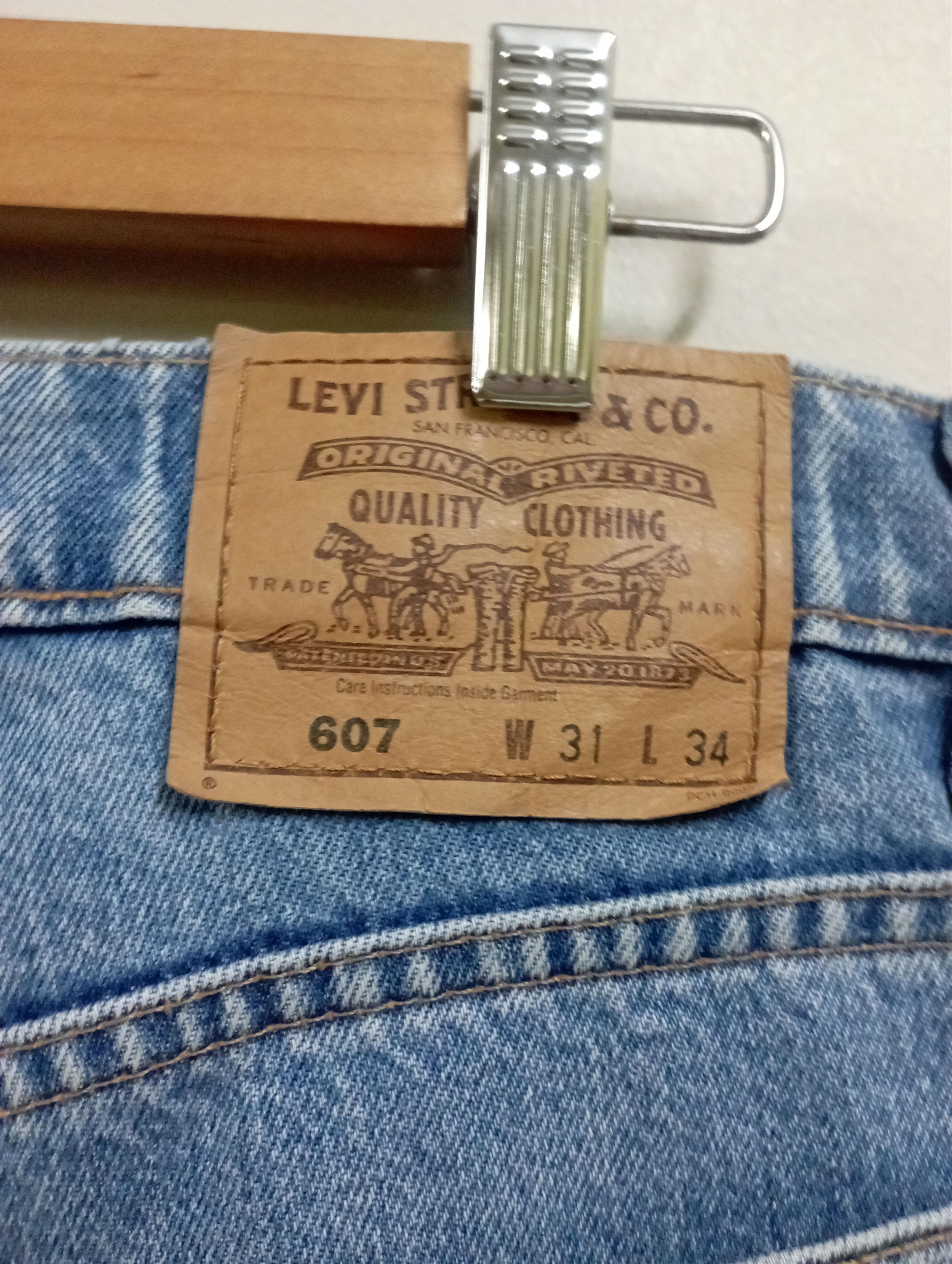 Levi's Vintage Levi's 607 Orange Tabs Stone Wash Distressed Jeans Size US 31 - 18 Thumbnail