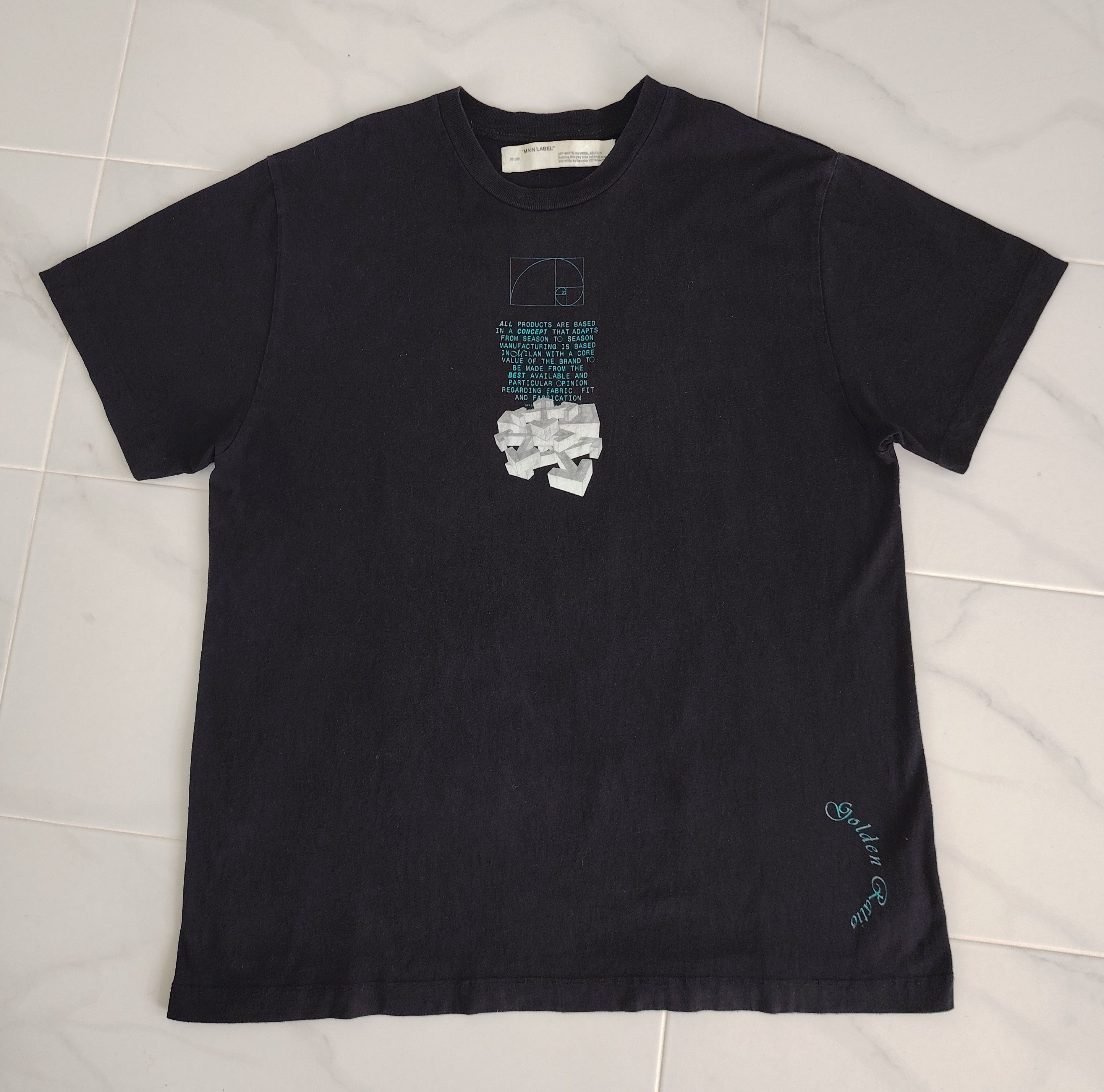 Off-White Off-White SS20 Golden Ratio Dripping Arrows Slim Tee Size US S / EU 44-46 / 1 - 9 Thumbnail