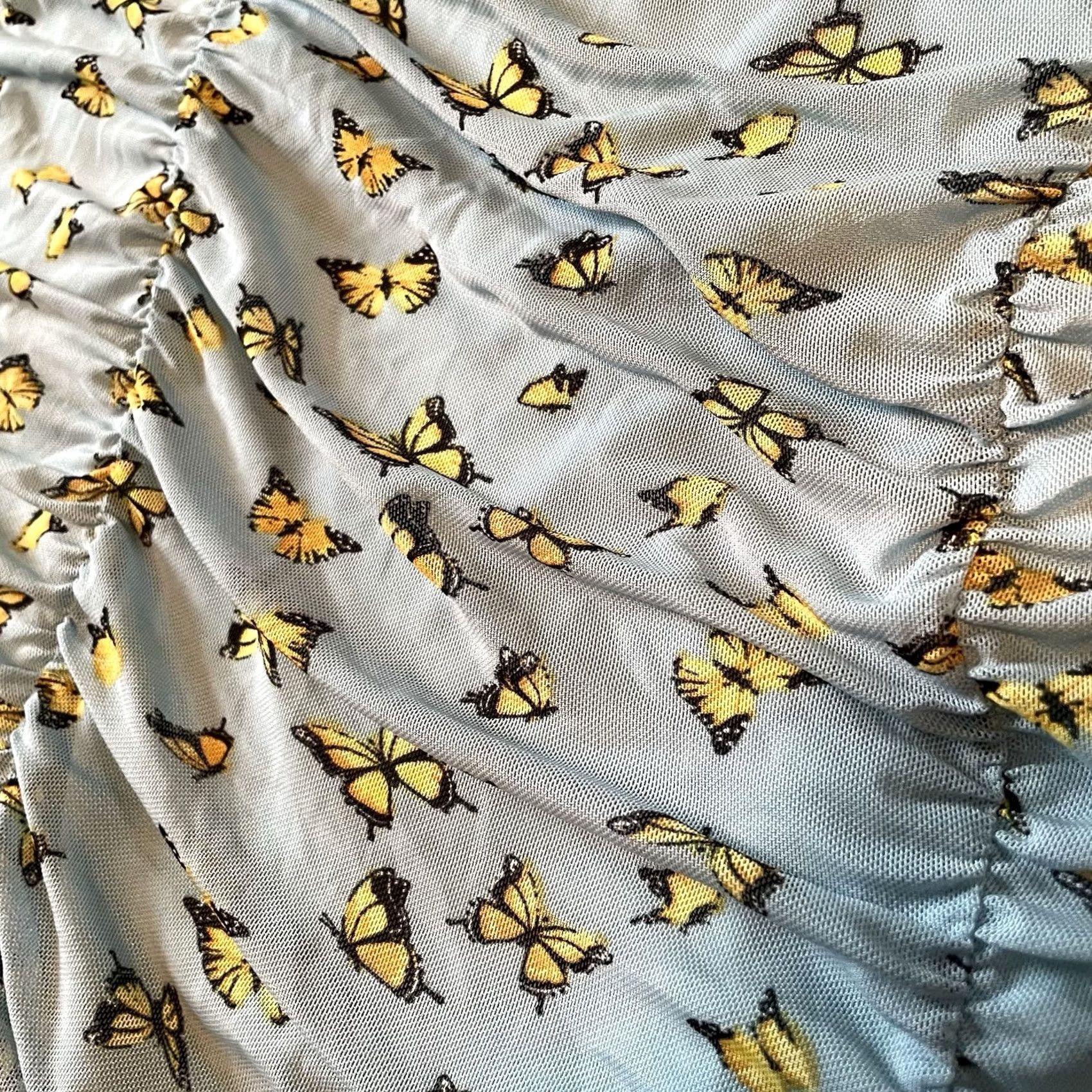 Almost Famous Almost Famous Y2K Blue Butterfly Scrunch Spaghetti Strap Top Women Sz L Tank Sleeveless Camisole Size L / US 10 / IT 46 - 5 Thumbnail