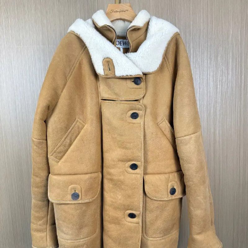Loewe Loewe Beige Leather Women's Cotton Jacket 0089 Size M / US 6-8 / IT 42-44 - 1 Thumbnail