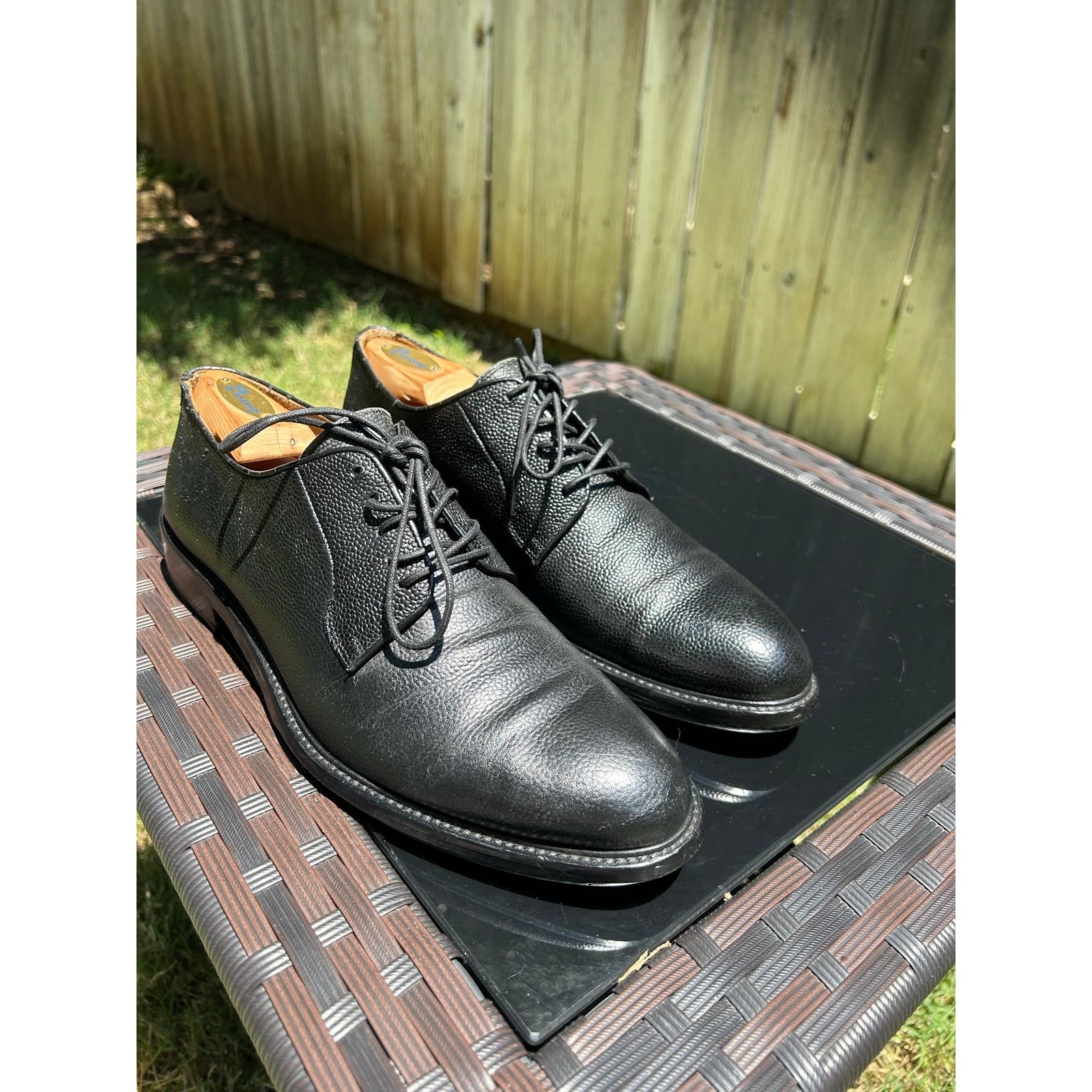 Rider Boot Co. Rider Boot Co. Plain-Toe Derby Oxford Black Pebble Grain Size US 9 / EU 42 - 3 Thumbnail