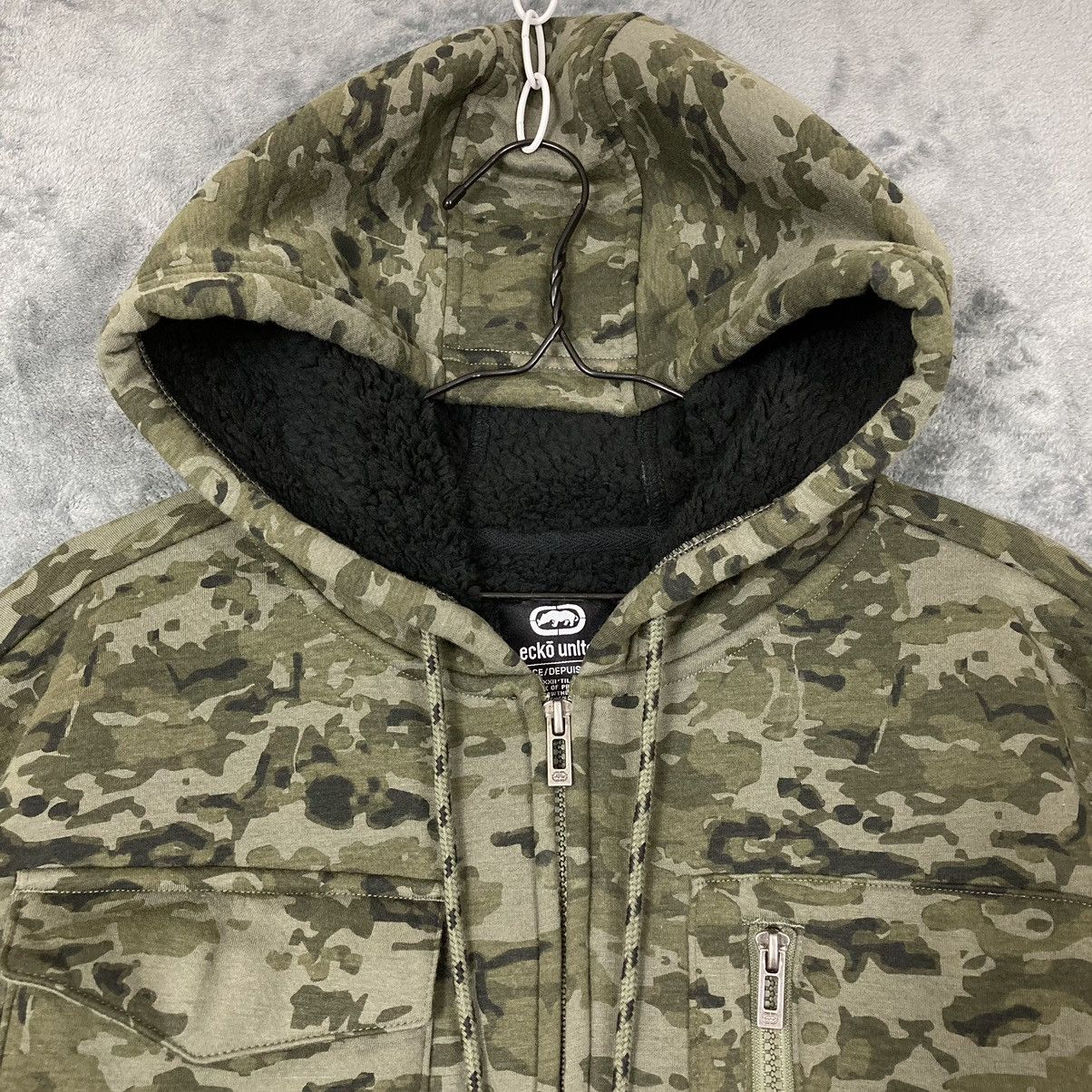Ecko Unltd. Vintage Y2K Ecko Unltd Camo Opium Cyber Raver Zip Up Hoodie Size US L / EU 52-54 / 3 - 7 Thumbnail