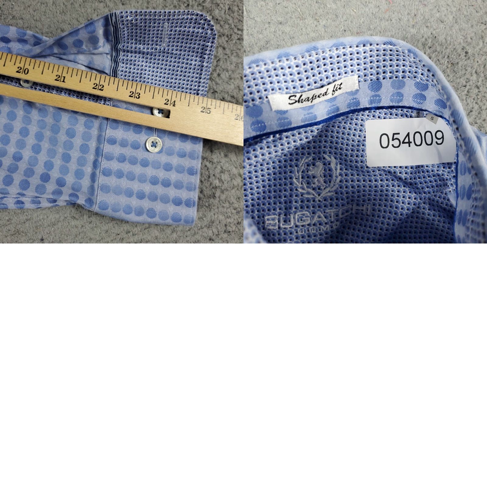 BUGATCHI BUGATCHI Uomo Shirt Mens Small Blue Geometric Button-Up Long Sleeve Regular Fit Size US S / EU 44-46 / 1 - 8 Thumbnail