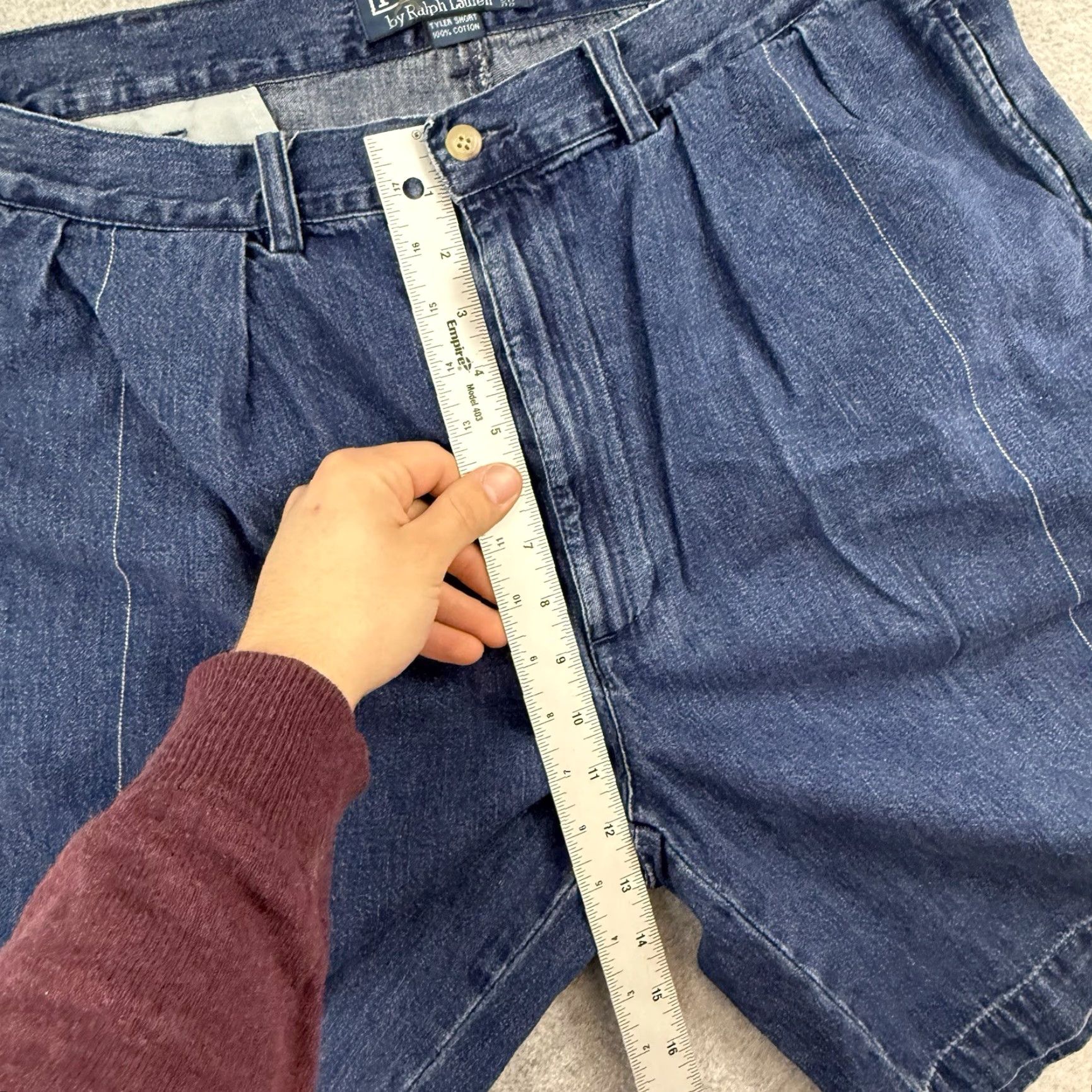 VINTAGE Polo Ralph Lauren Denim Blue Shorts Men 33 Casual 7 Inseam 36 Waist Classic Fit Jeans Jorts 90s Polo Ralph Lauren