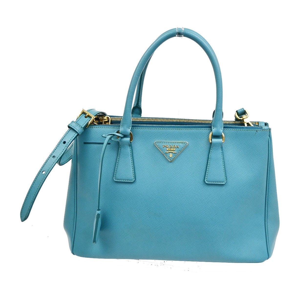 Prada Prada Double Zip Lux Tote Saffiano Leather Size ONE SIZE - 1 Thumbnail