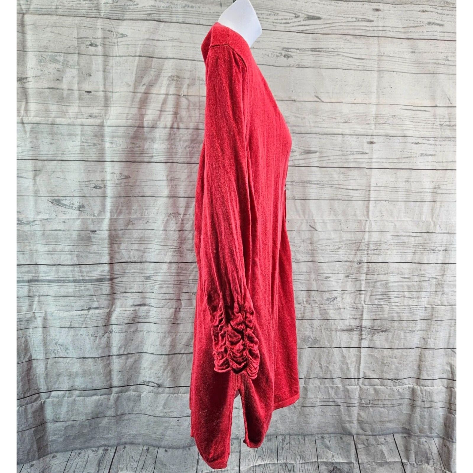 NIC+ZOE Nic+Zoe Cardigan Womens Sz 1X Red Linen Blend Long Sleeve Button Front Size XL / US 12-14 / IT 48-50 - 3 Thumbnail