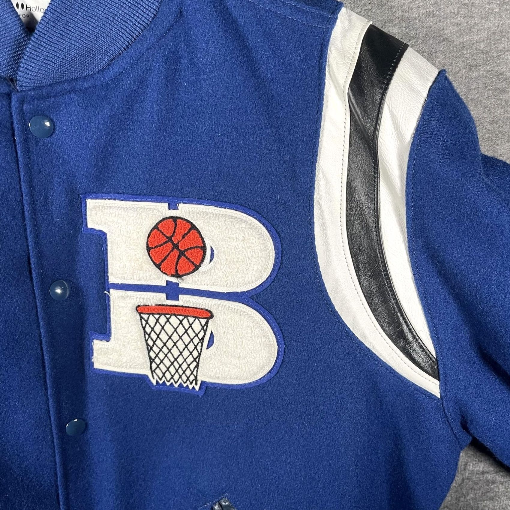 Holloway Holloway Mens Large Blue Varsity Jacket Cream 20,000 Shot Club Letterman Basketball Wool Size US L / EU 52-54 / 3 - 4 Thumbnail