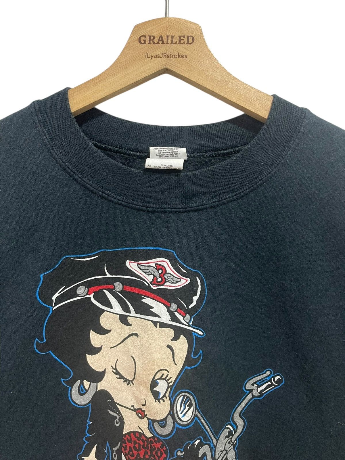 Vintage Vintage 90's Betty Boop Motorcycle Crewneck Sweatshirt Size US M / EU 48-50 / 2 - 15 Thumbnail