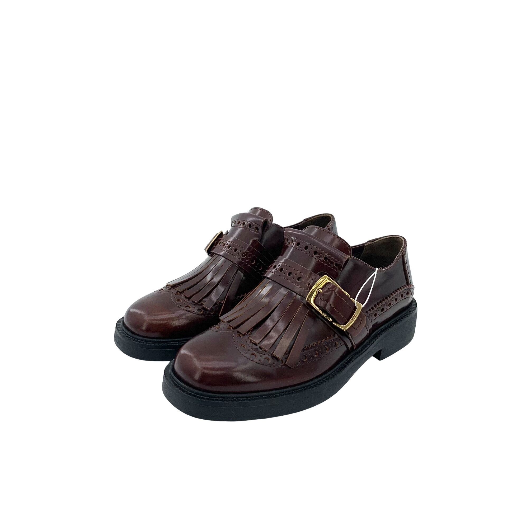 Tod's Tod's Fringe Buckle Brogue Flats Size 37 Size US 7 / IT 37 - 1 Thumbnail
