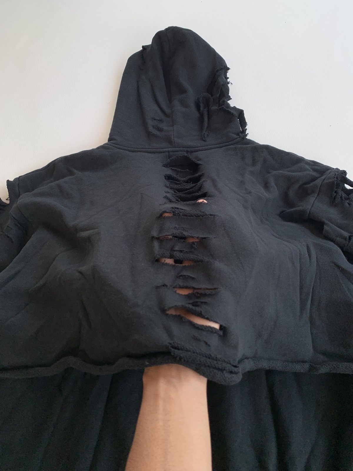 KMRii FULL BK Crazy Distressed Double Layer Japanese Style Hoodie Size US M / EU 48-50 / 2 - 13 Thumbnail