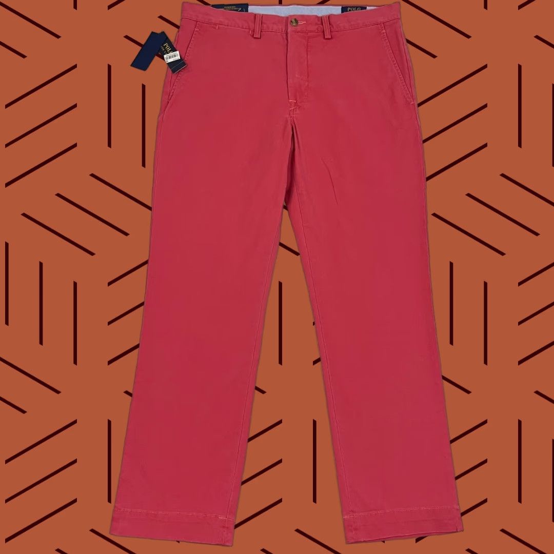 Polo Ralph Lauren Polo Ralph Lauren Chino Pants Mens 34x30 Straight Leg Nantucket Red Cotton Twill Disease? Size US S / EU 44-46 / 1 - 1 Thumbnail