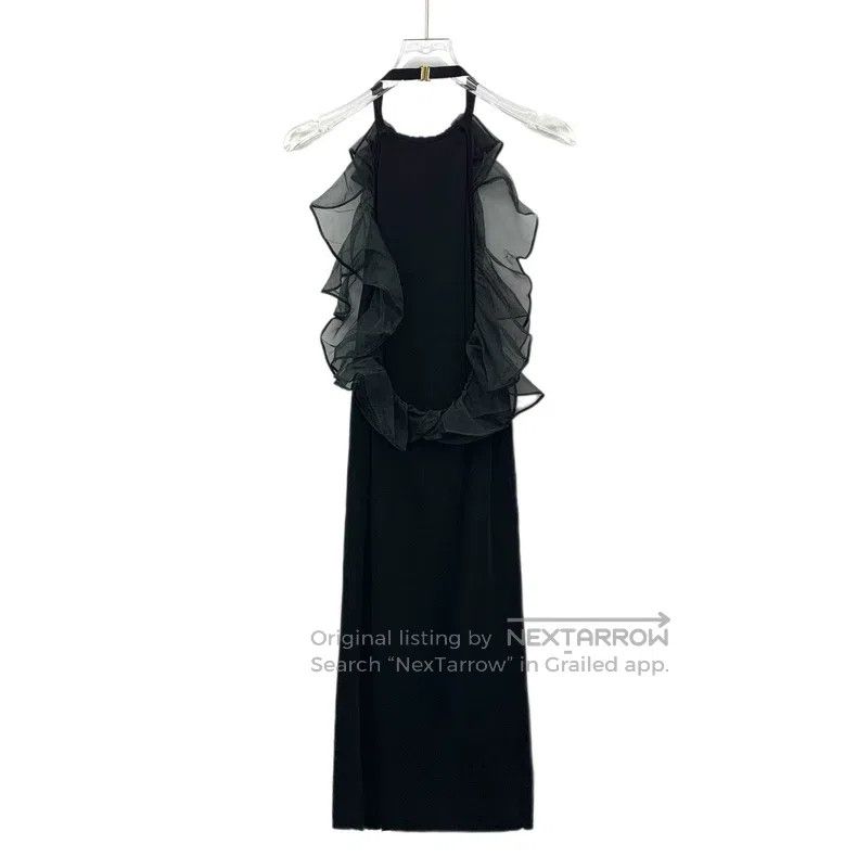 Gucci Gucci Black back hollow lace mulberry silk halter neck dre Size XS / US 0-2 / IT 36-38 - 2 Thumbnail