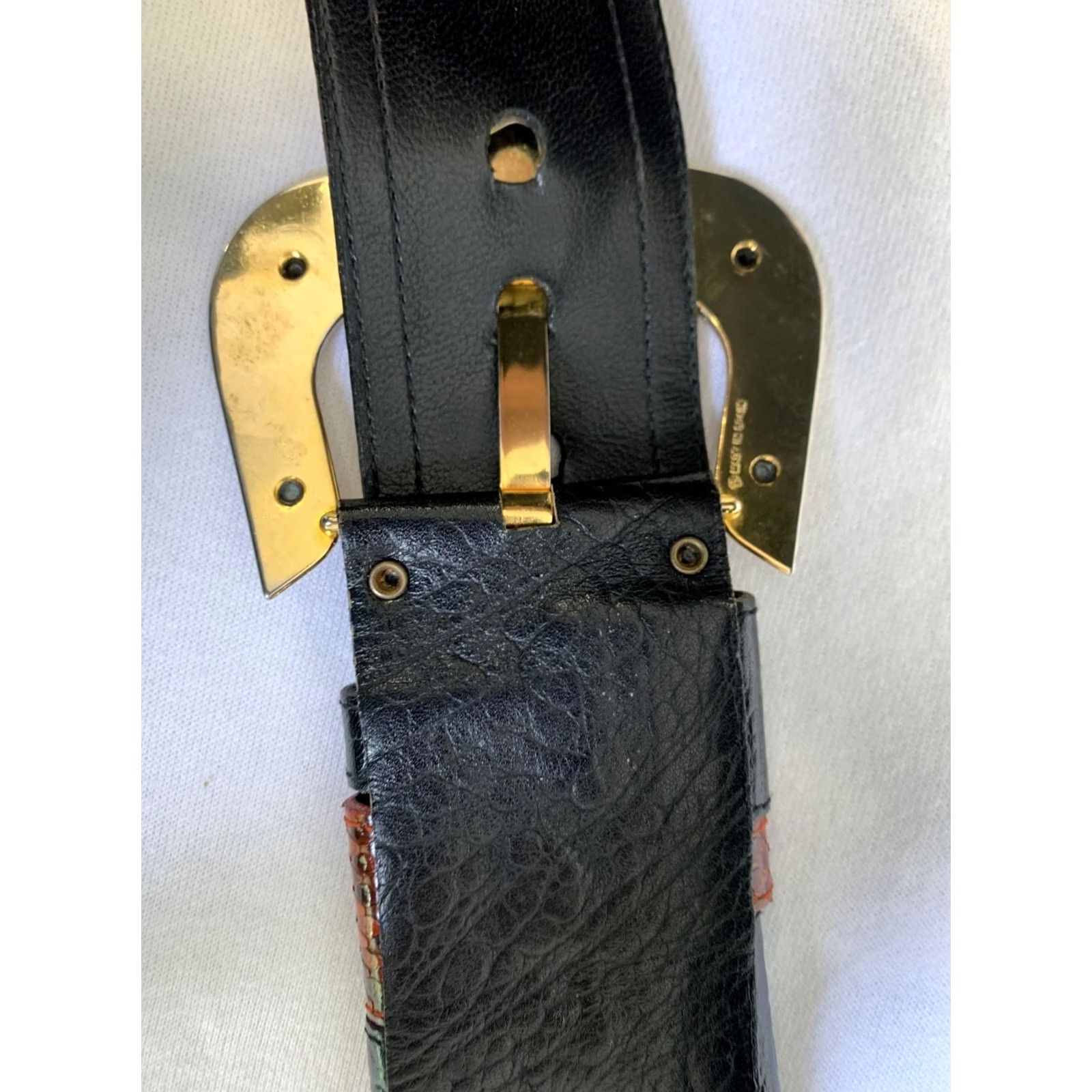 Vintage VINTAGE Werner Herbrand Belt - Black Textured Leather & Red Snakeskin 40 - Designer Belt - Women - 40 - Black - Mixed Media - Vintage Size ONE SIZE - 7 Thumbnail