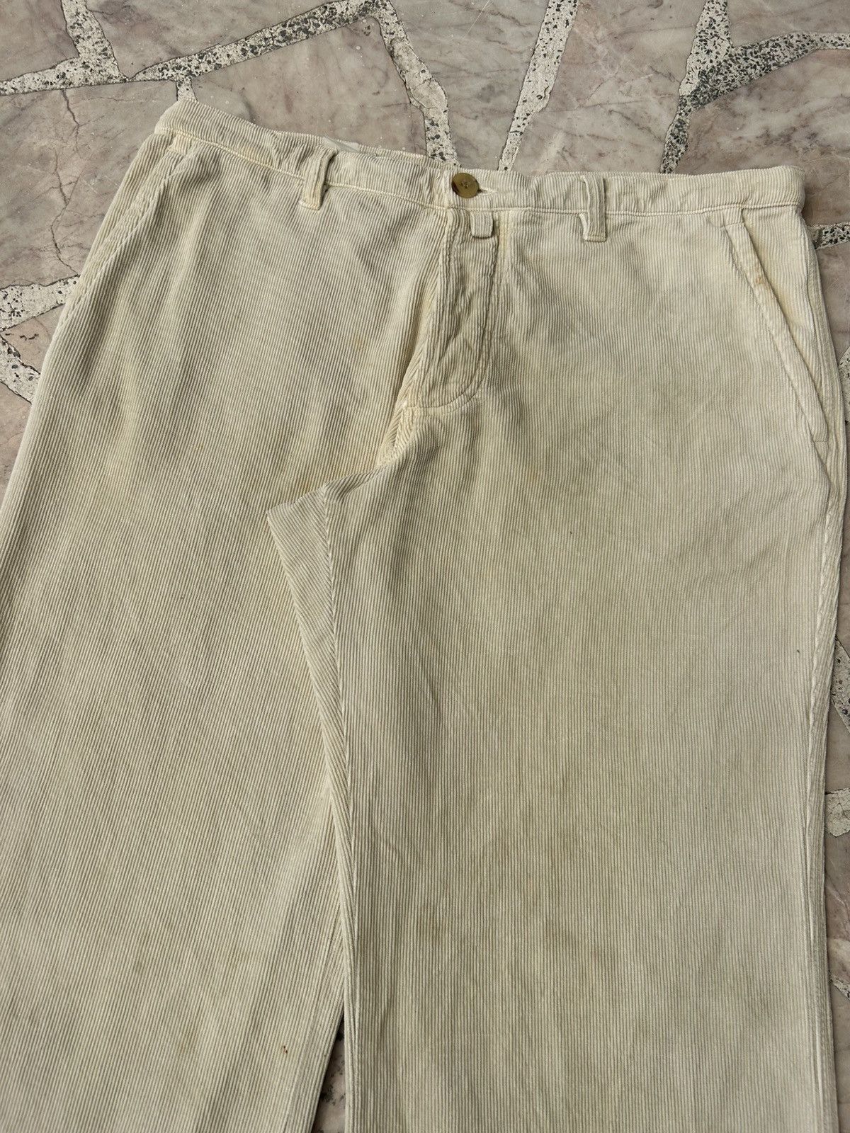 Dries Van Noten Dries Van Noten Vintage Cream Corduroy Pants Size US 30 / EU 46 - 4 Thumbnail