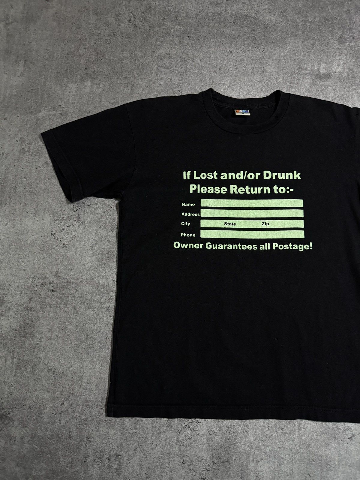 Drink Beer Save Water × Vintage Humor Crazy Boxy Tees Cotton Print If lost and/or Drunk Y2K Size US M / EU 48-50 / 2 - 2 Thumbnail