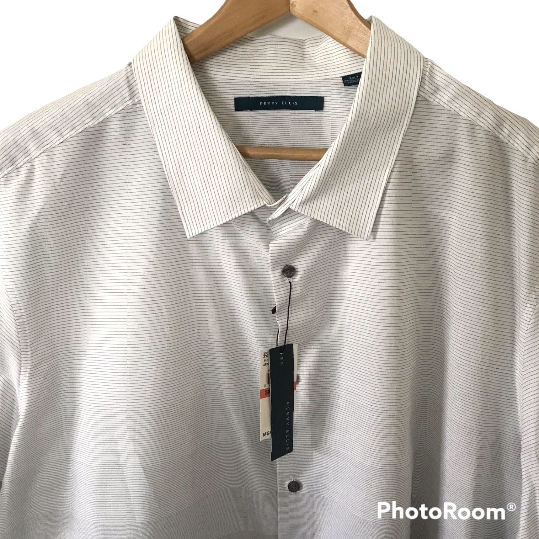 Perry Ellis Perry Ellis Shirt Mens Big 2X Short Sleeve Black Ombré Gradient 100% Cotton Shirt Big 2X Mens- casual dress Size US XXL / EU 58 / 5 - 3 Thumbnail