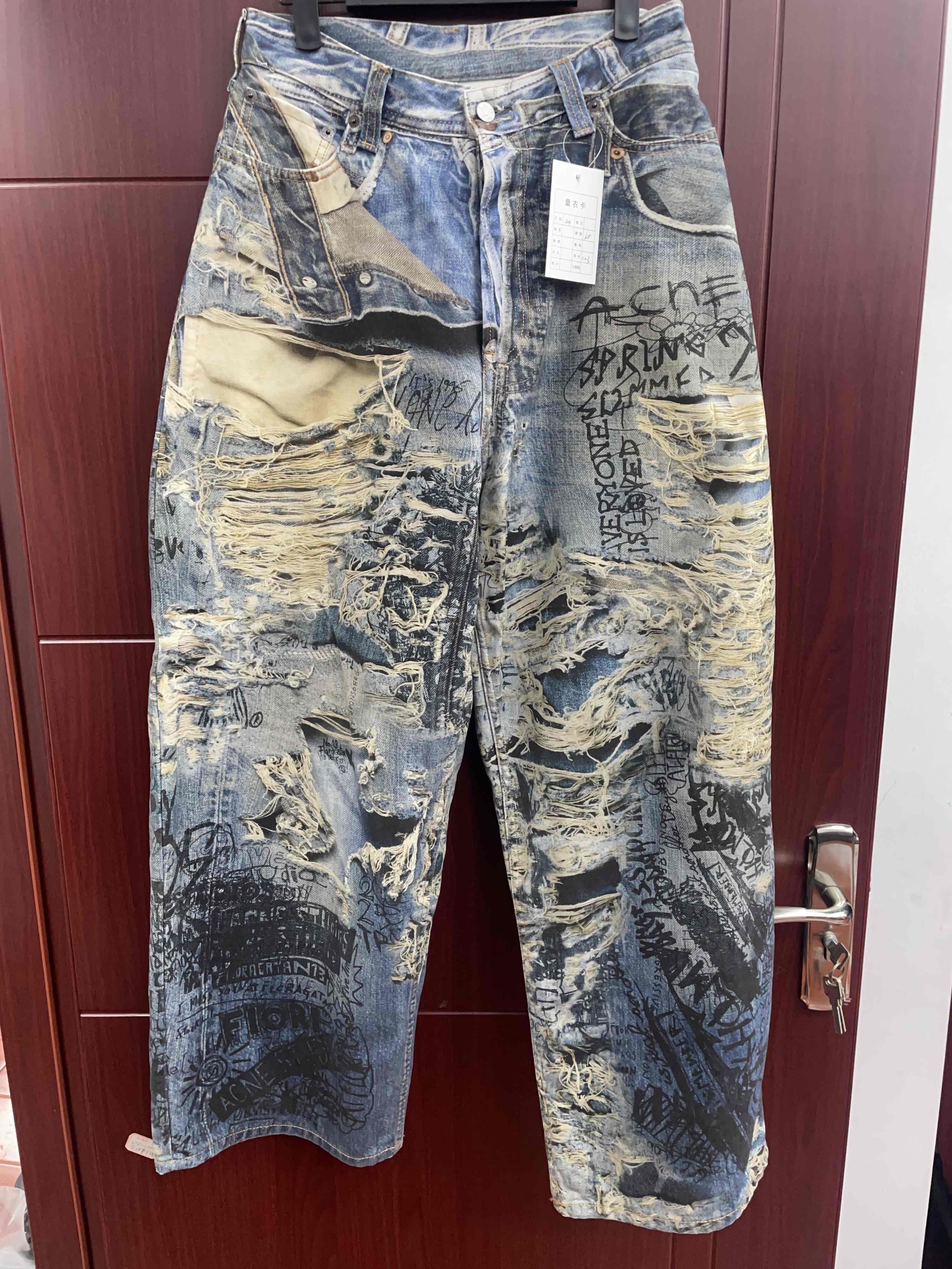 Acne Studios Acne Studios Printed Distressed Denim Jeans Size 28 Size US 28 / EU 44 - 1 Thumbnail
