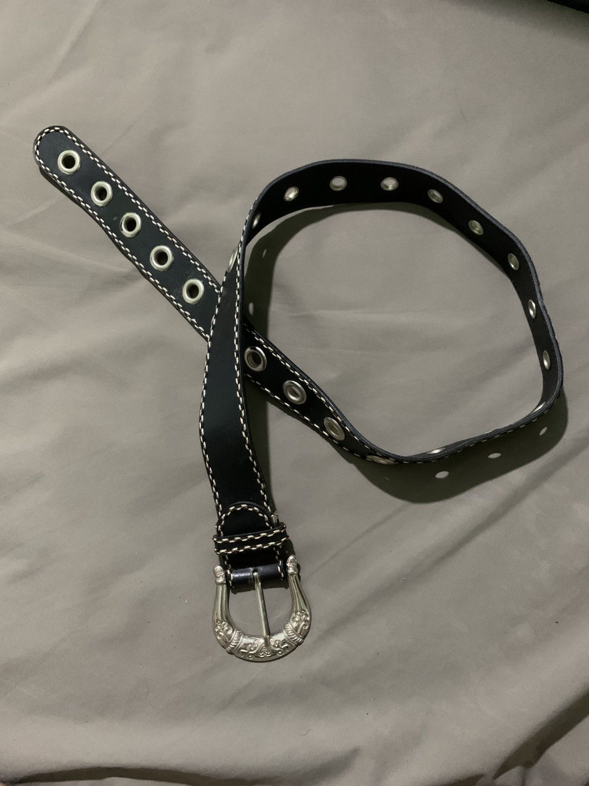 If Six Was Nine Black gunda leather prong belt Size ONE SIZE - 1 Thumbnail