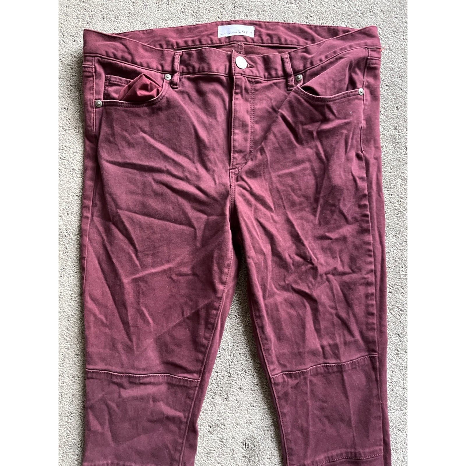 Loft LOFT Leggings Women 12 Burgundy Made and Loved Love Size 34" / US 12 / IT 48 - 2 Thumbnail