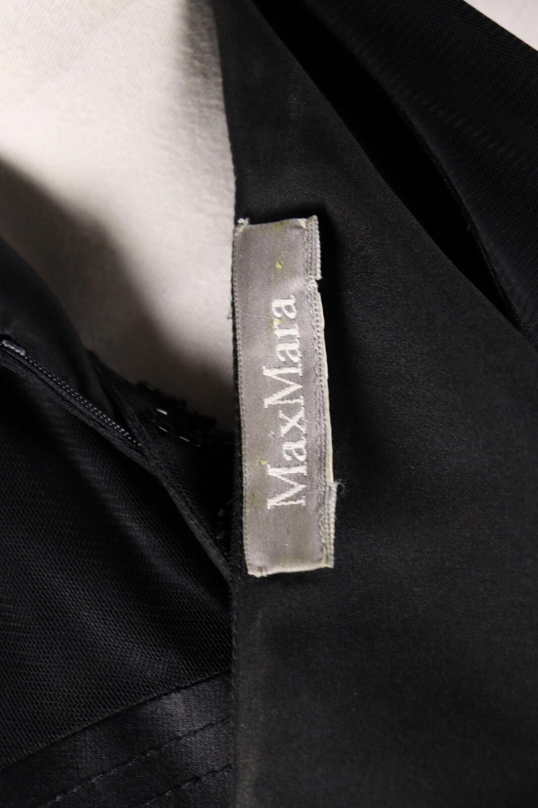 Designer Max Mara Black Mesh Floral Night Tank Midi Dress Size M Size M / US 6-8 / IT 42-44 - 10 Thumbnail