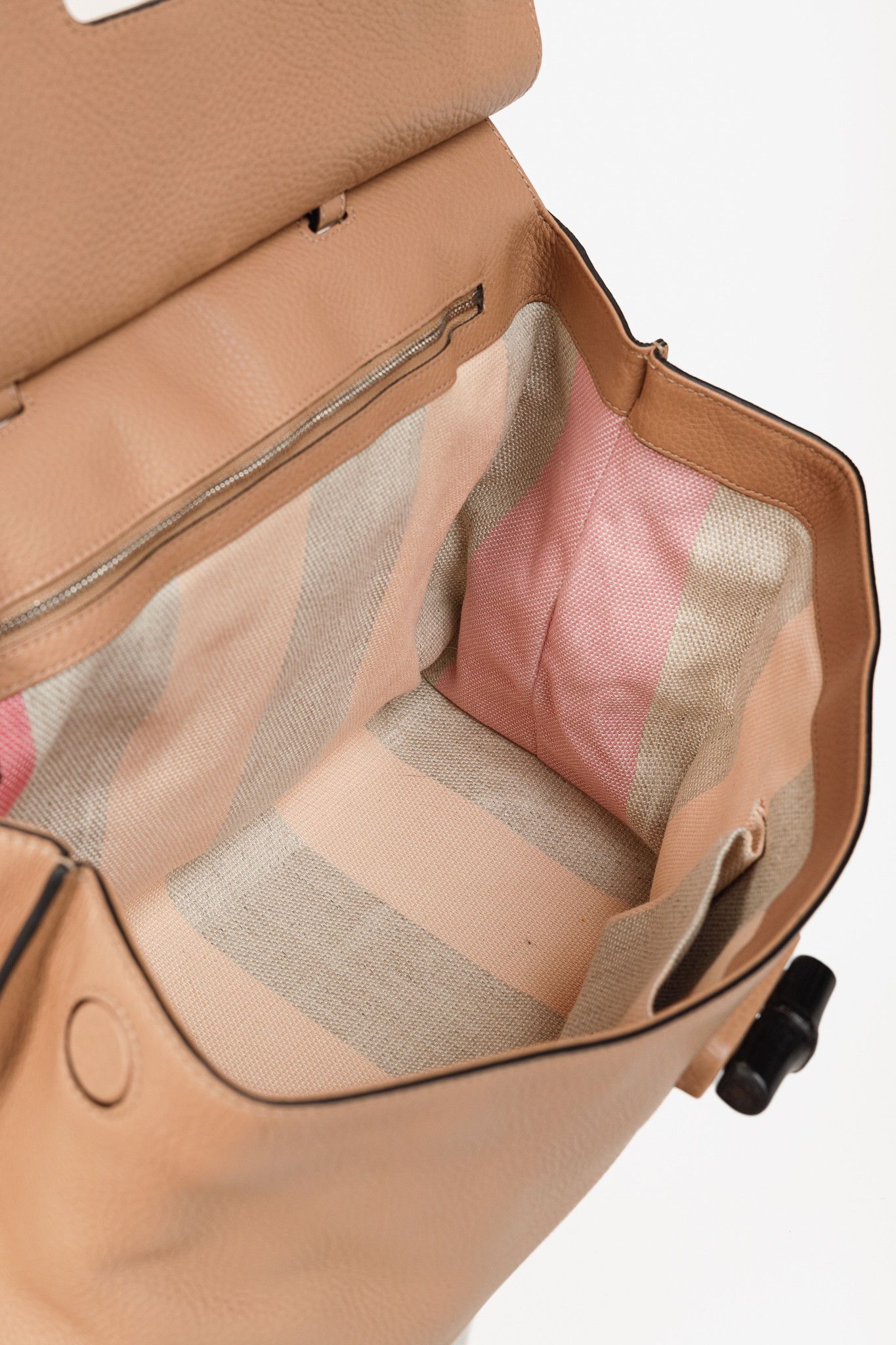 Gucci Gucci Bamboo Daily Rose Beige Leather Large Top Handle Bag Size ONE SIZE - 13 Thumbnail
