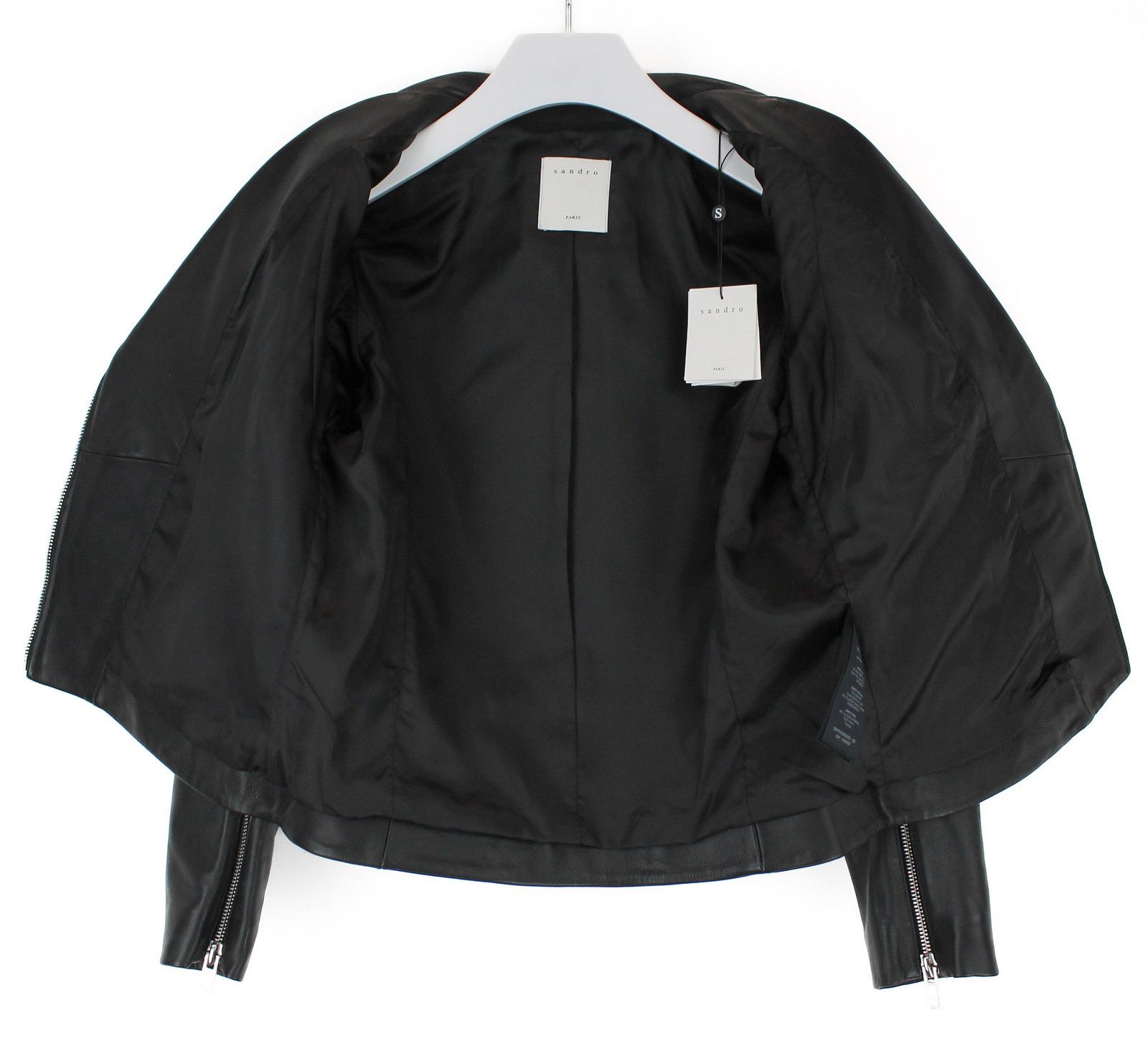 Sandro SANDRO Veinarde Jacket Women's LARGE Leather Biker Size L / US 10 / IT 46 - 4 Thumbnail
